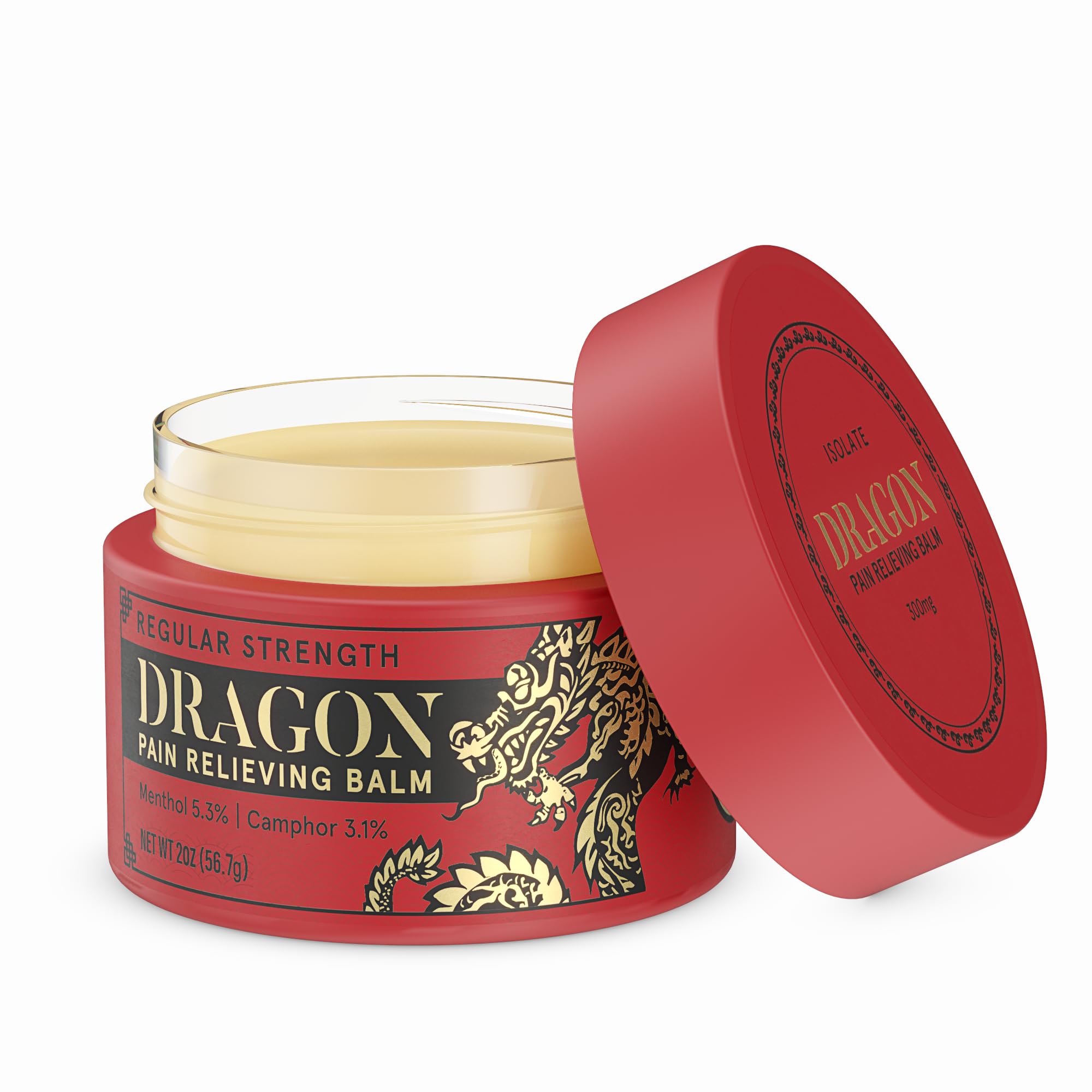 Americanna Wellness Dragon Balm 2oz in a red jar, a skin moisturizer with natural ingredients for soothing and nourishing skin.