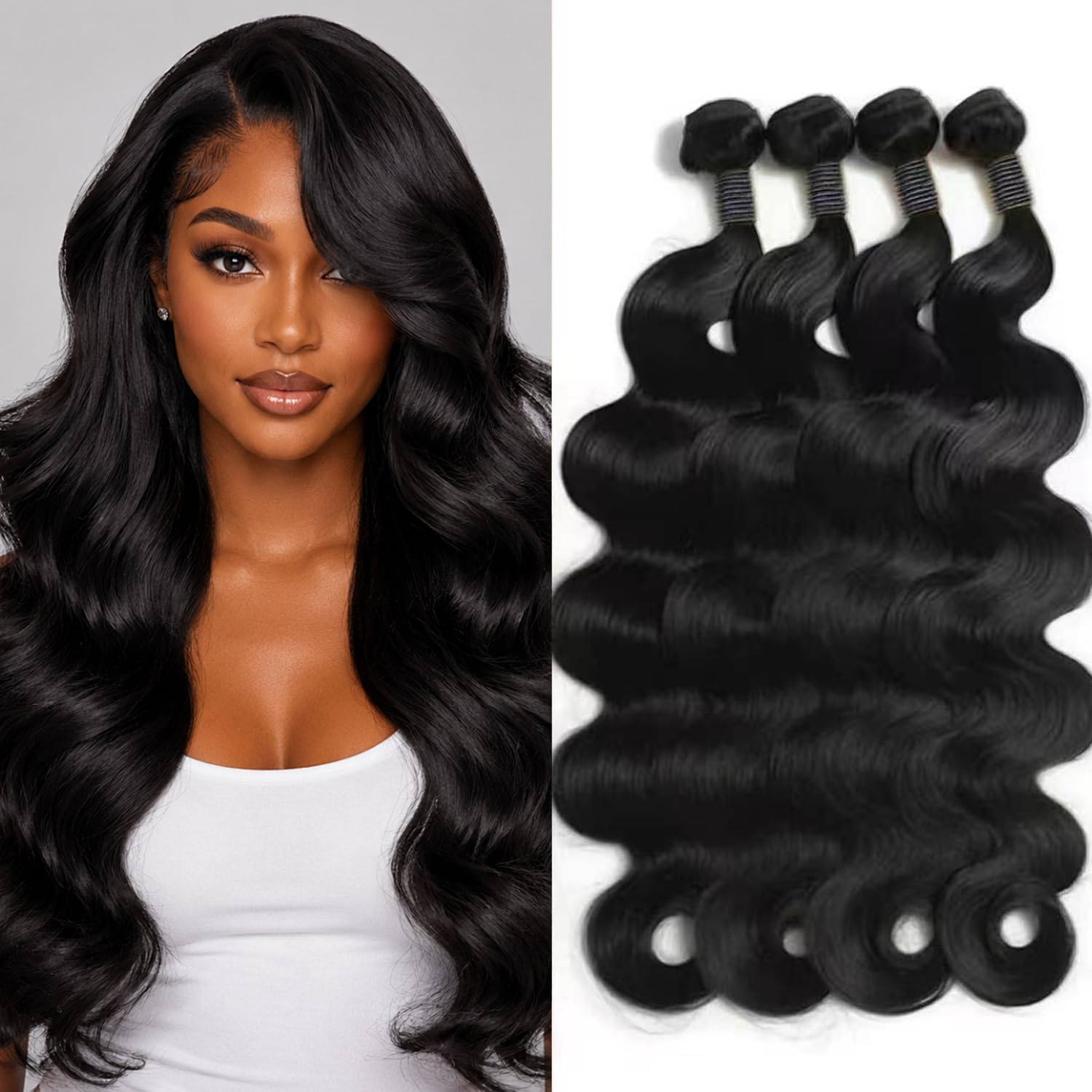 Welheifa 12A Human Hair Bundles 18 2022 24 Inch Body WaveBundles - Welheifa Official Product View 9