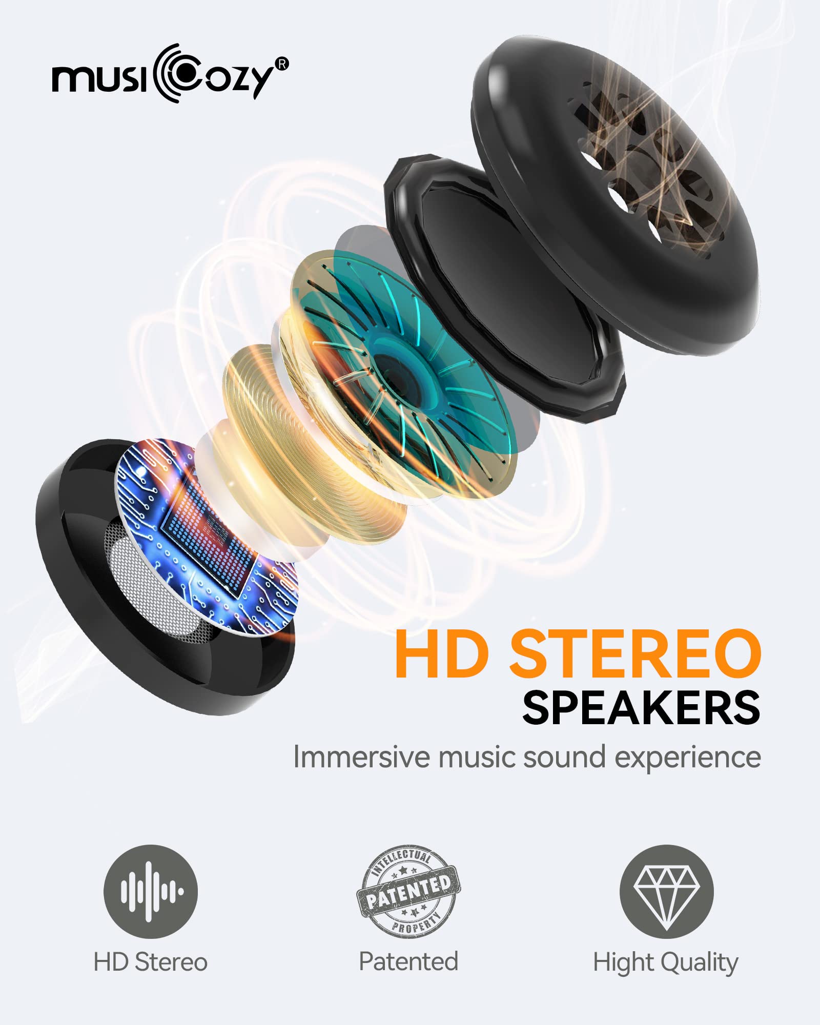 MUSICOZY 3D Sleep Headphones Bluetooth 5.4 Sleep Mask with HD Speakers - MUSICOZY Official Product View 5