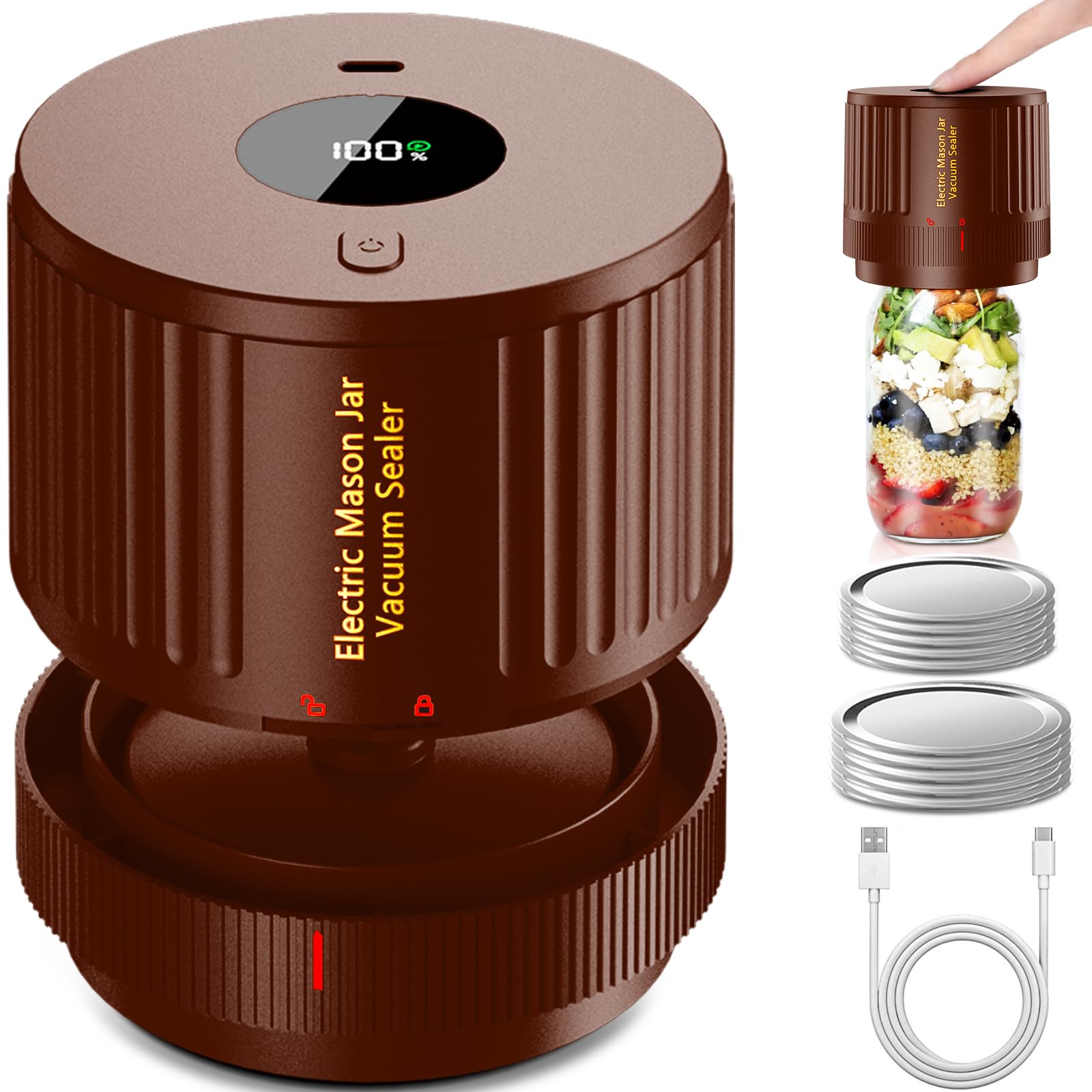 LOVE MOMENT Electric Mason Jar Vacuum Sealer Kit - LOVE MOMENT Official Product View 8