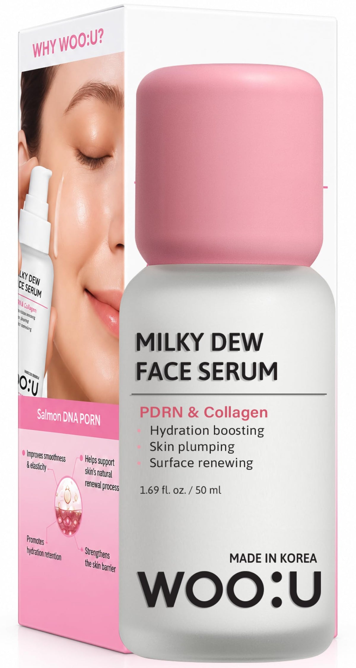 WOO U Korean Skin Care PDRN Collagen Milky Serum Glass Dewy - WOO:U Official Imagery - 2