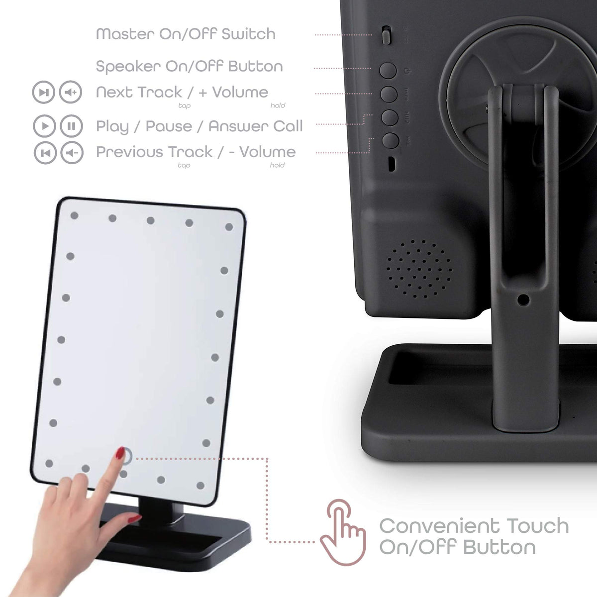 Aduro Vanity Mirror Makeup Mirror With Lights And Wireless - Aduro Official Imagery - 7
