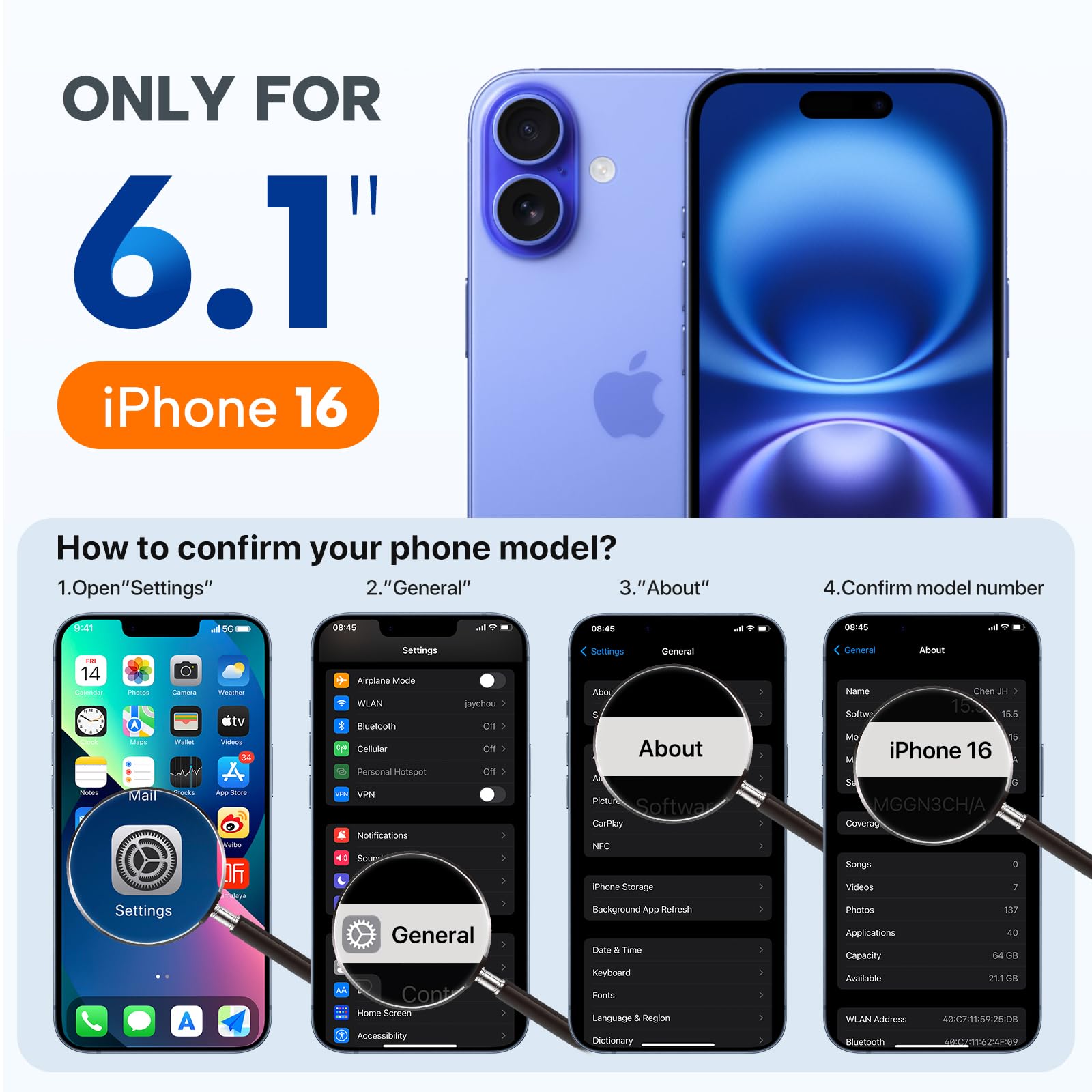 Miracase Silicone & Magnetic for iPhone 16 Case, Black - Miracase Official Product View 9