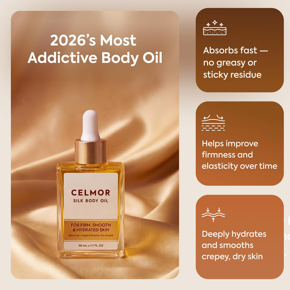 CELMOR Silk Body Oil for Women - CELMOR Official Imagery - 6