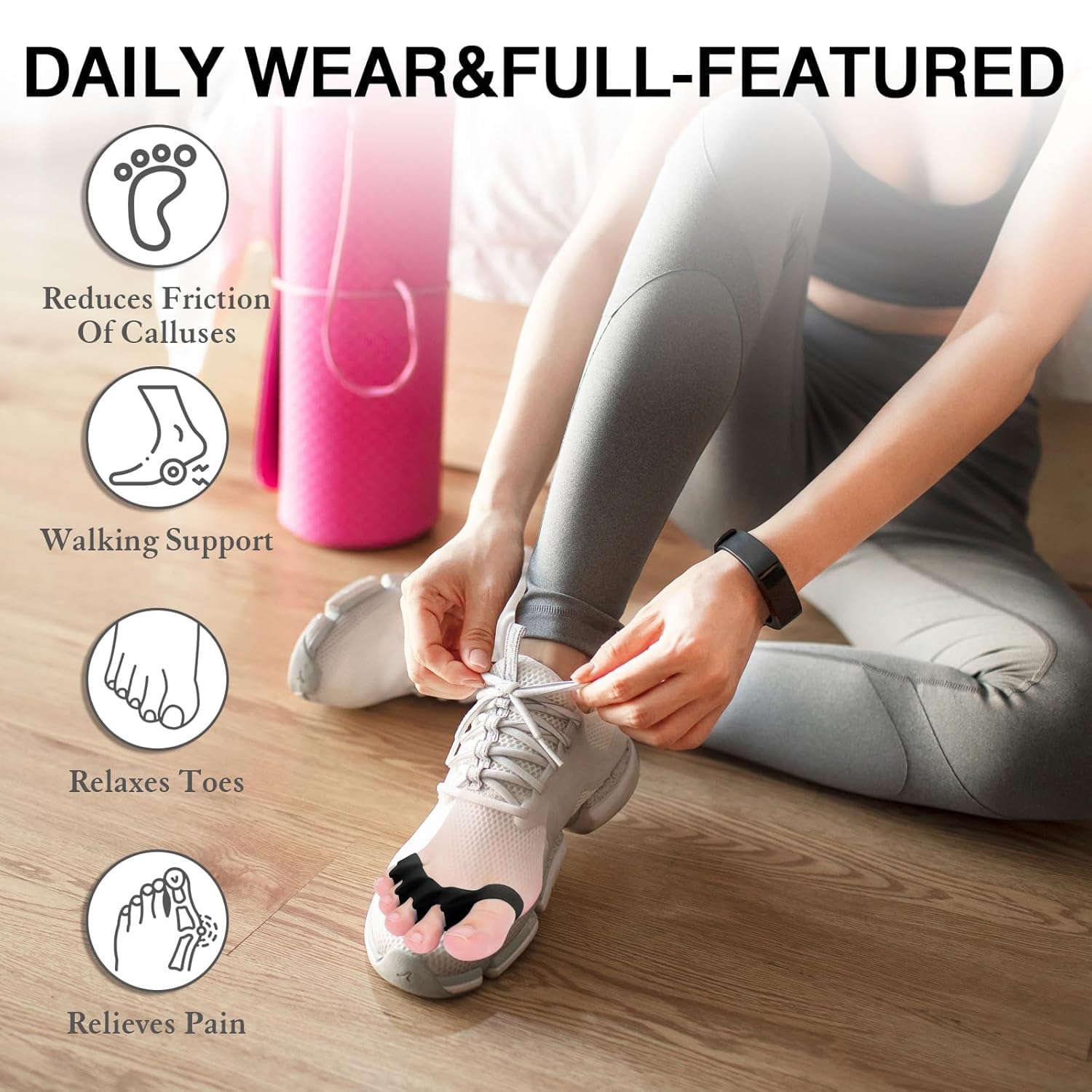 2PCS Toe Spacers Men Women, Pedicure Separators for Bunion Foot Pain Relief