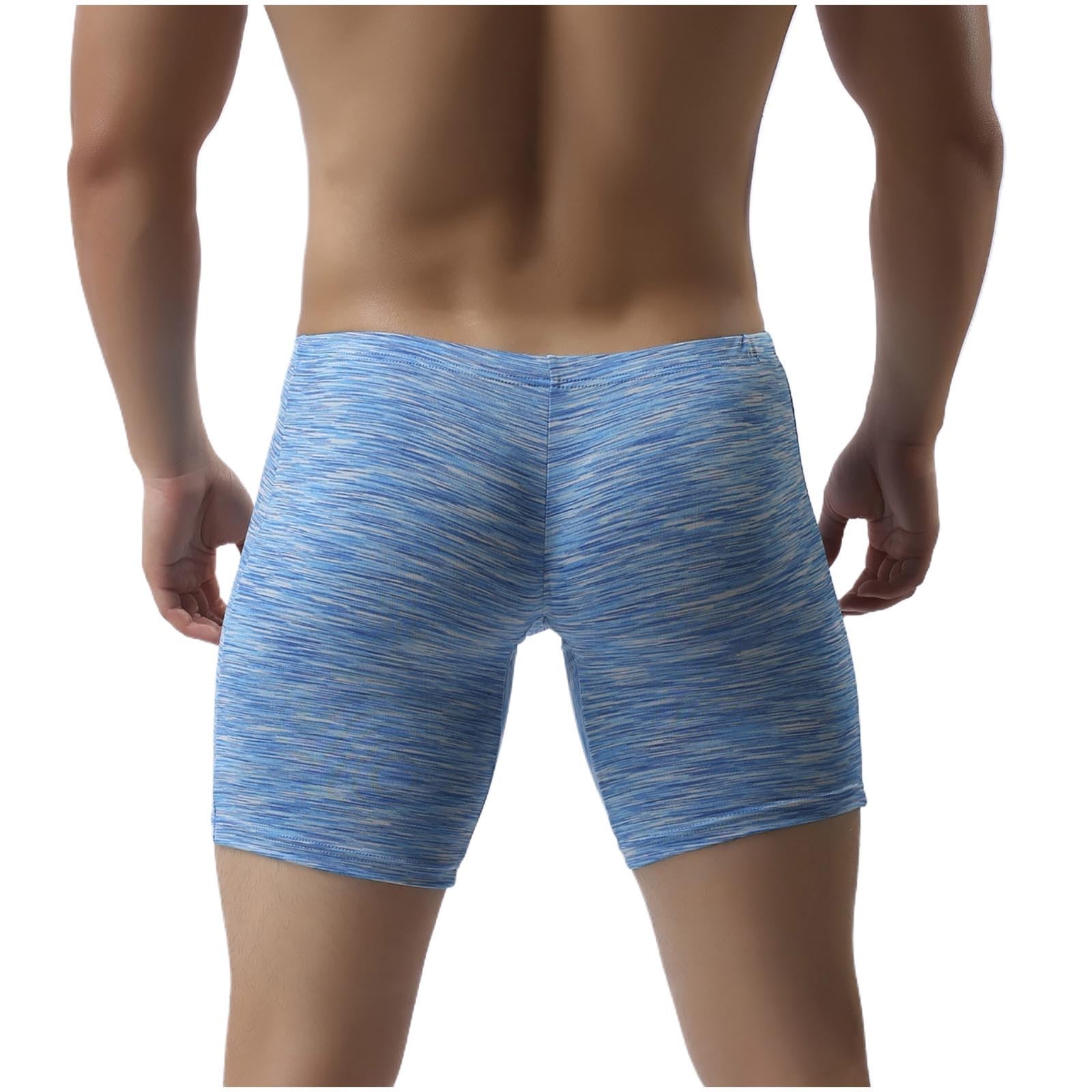 Long Leg Boxer Briefs for Men Compression Stretchy Cotton Underwear Bi - View 6