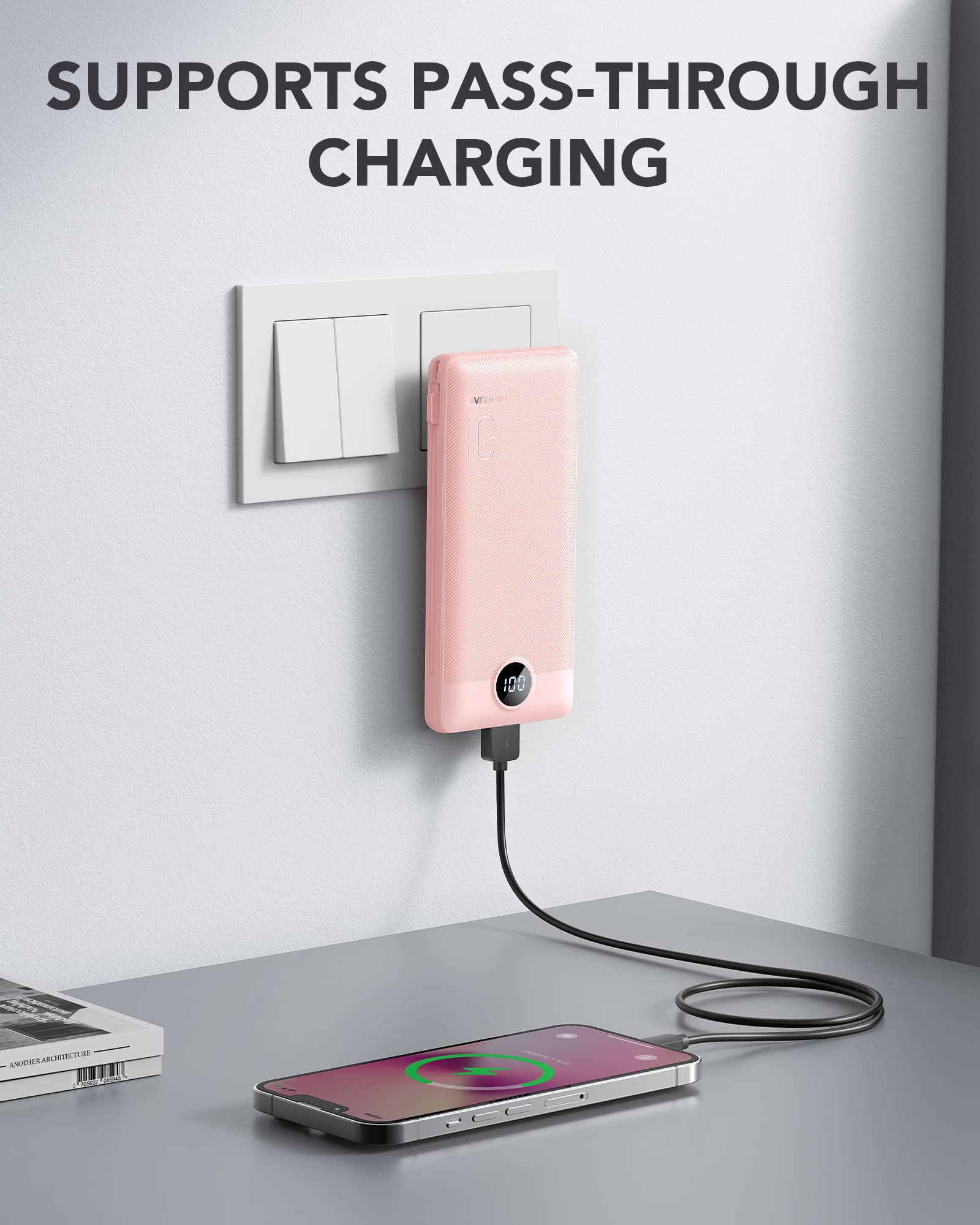 VRURC Portable Charger Power Bank Built in Cables and AC - VRURC Official Imagery - 4