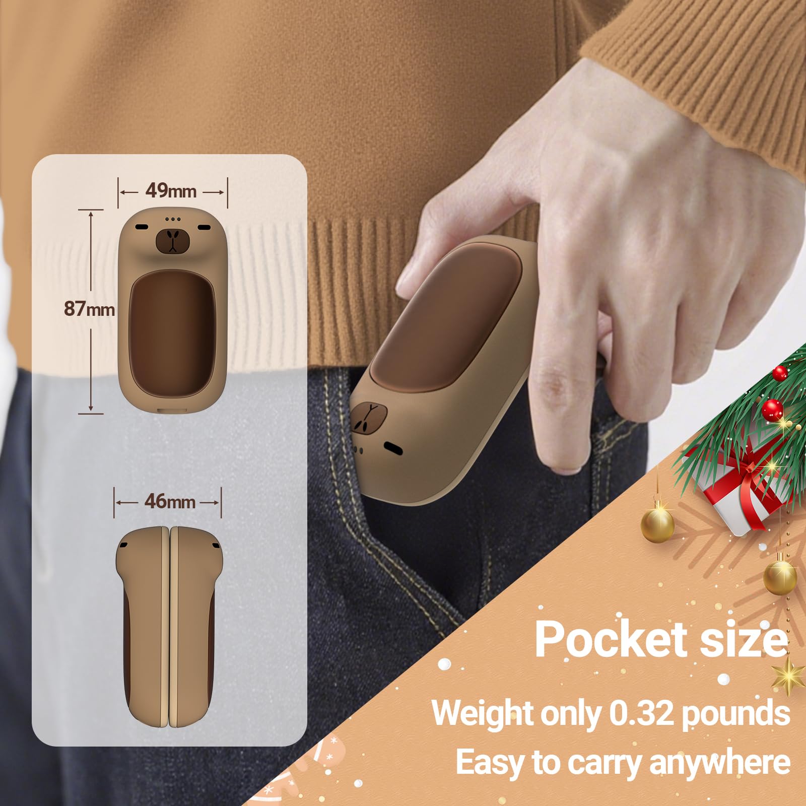Redpepper Capybara AI Hand Warmers Rechargeable 2 Packs 24 Hrs Heater - View 6