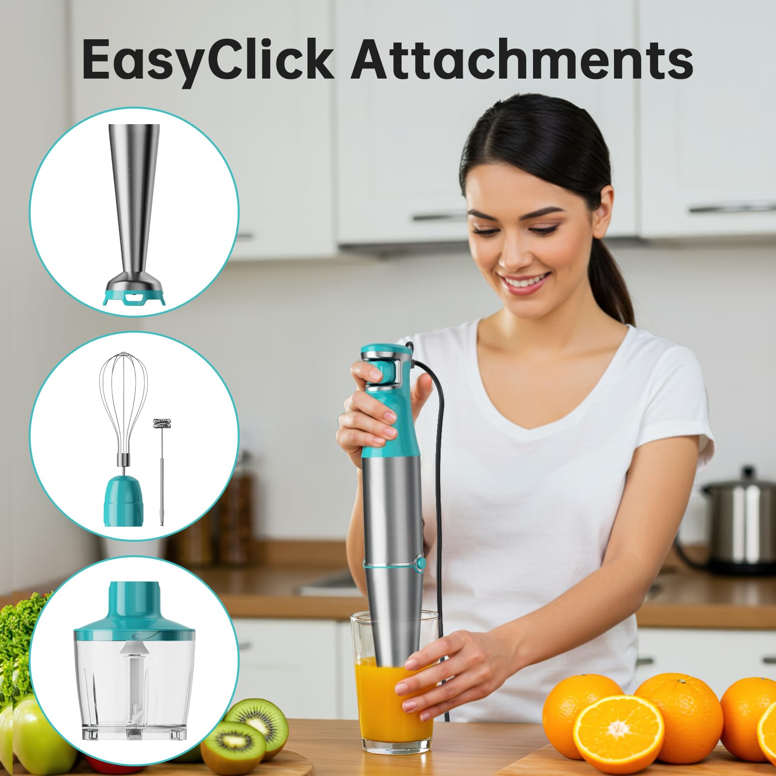 Turelar Immersion Blender Handheld 5 in 1 Hand Blender Set 1100W - turelar Official Product View 6