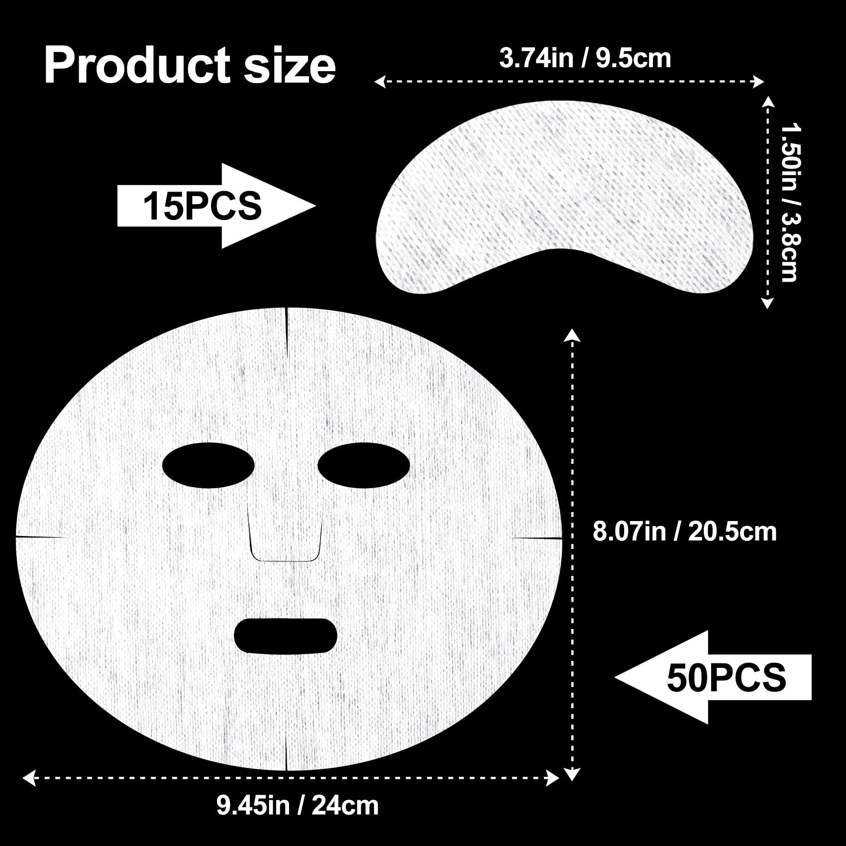 Joez Wonderful 50pcs Facial Sheet Mask Paper with 15pcs Eye Mask - Joez Wonderful