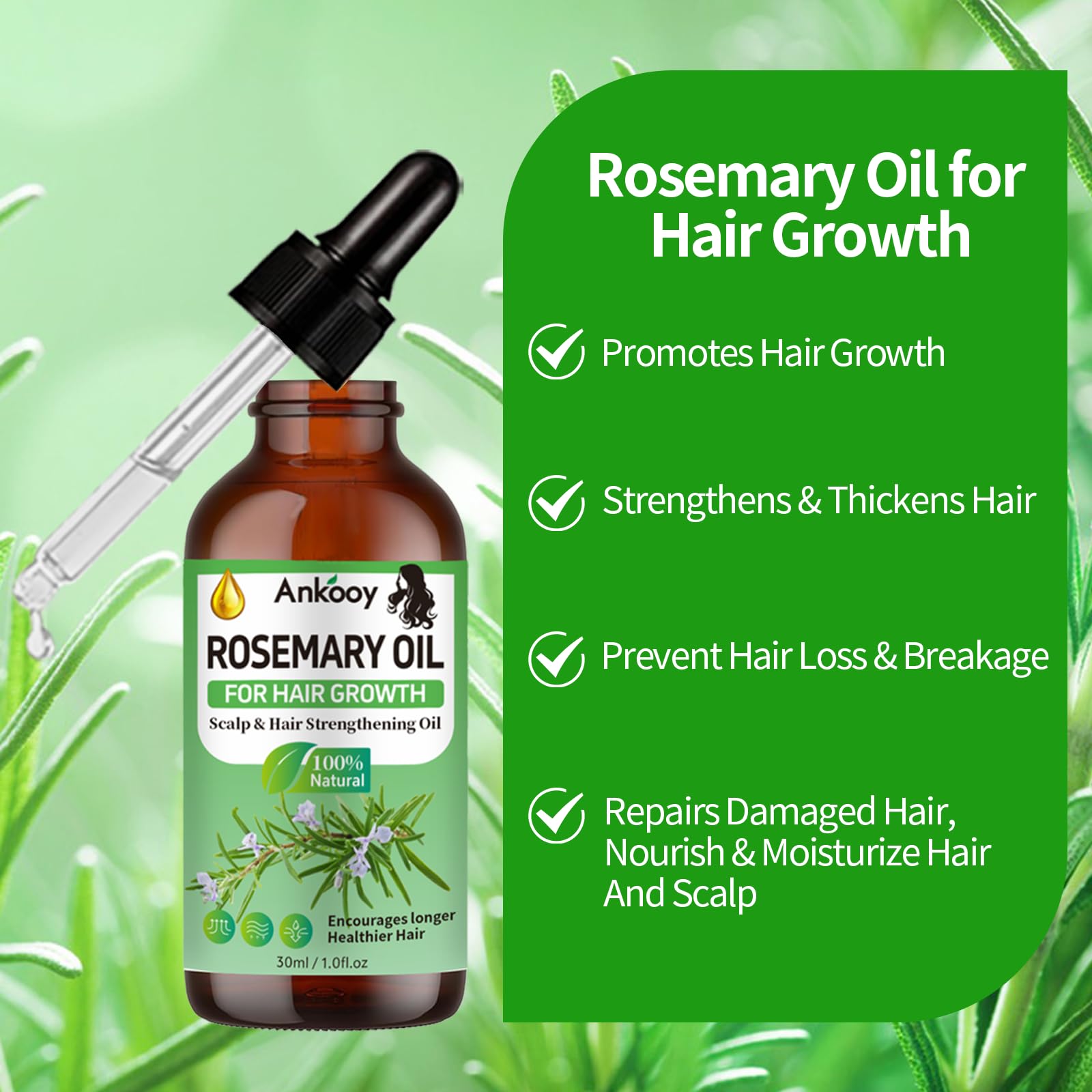 ANKOOY Rosemary Oil for Hair Growth,Rosemary Hair Growth Oil,Strengthening Oil - ANKOOY Official Product View 3