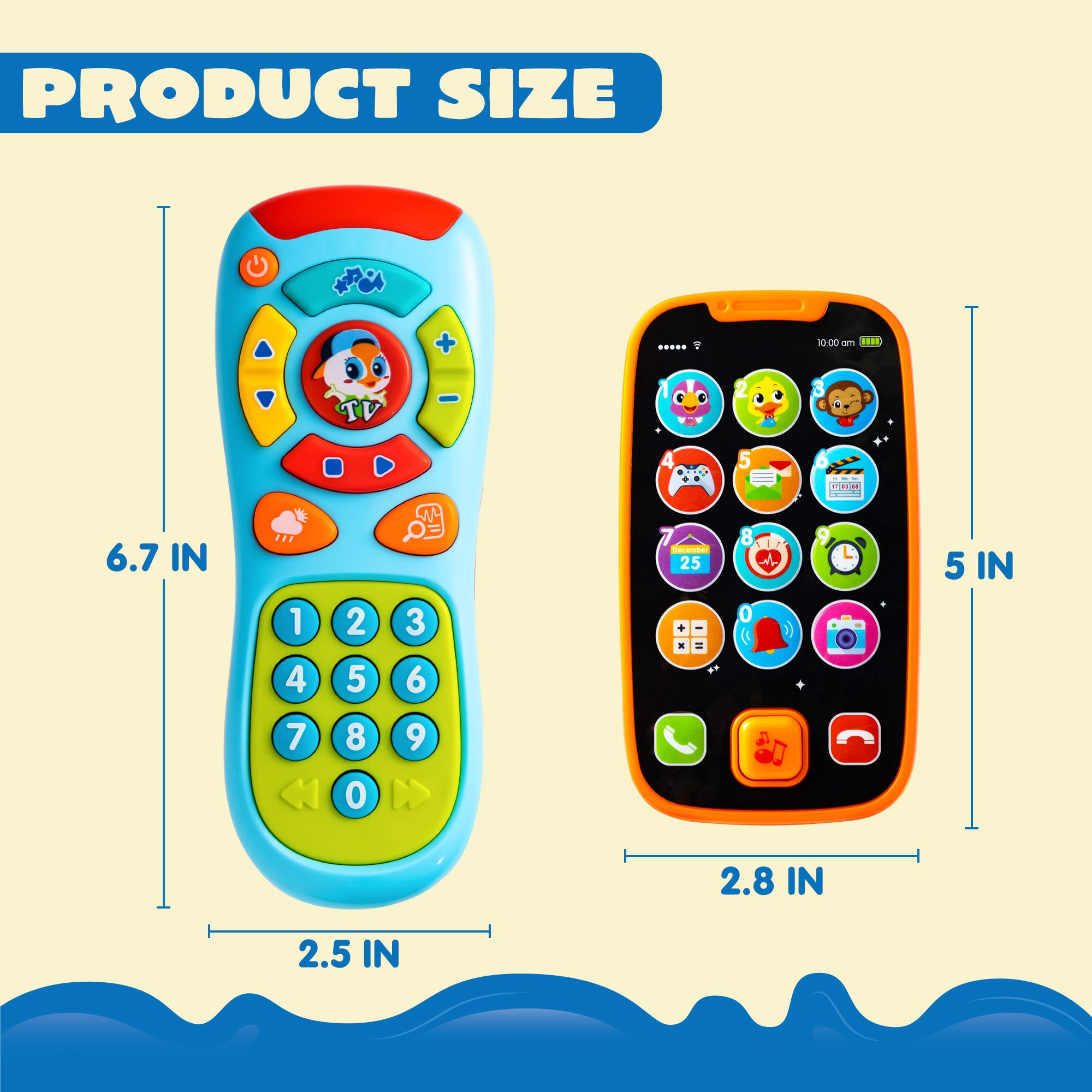 JOYIN Learning Phone and Remote Toy for Kids, Fun Smartphone Toys by JOYIN - Angle View 3