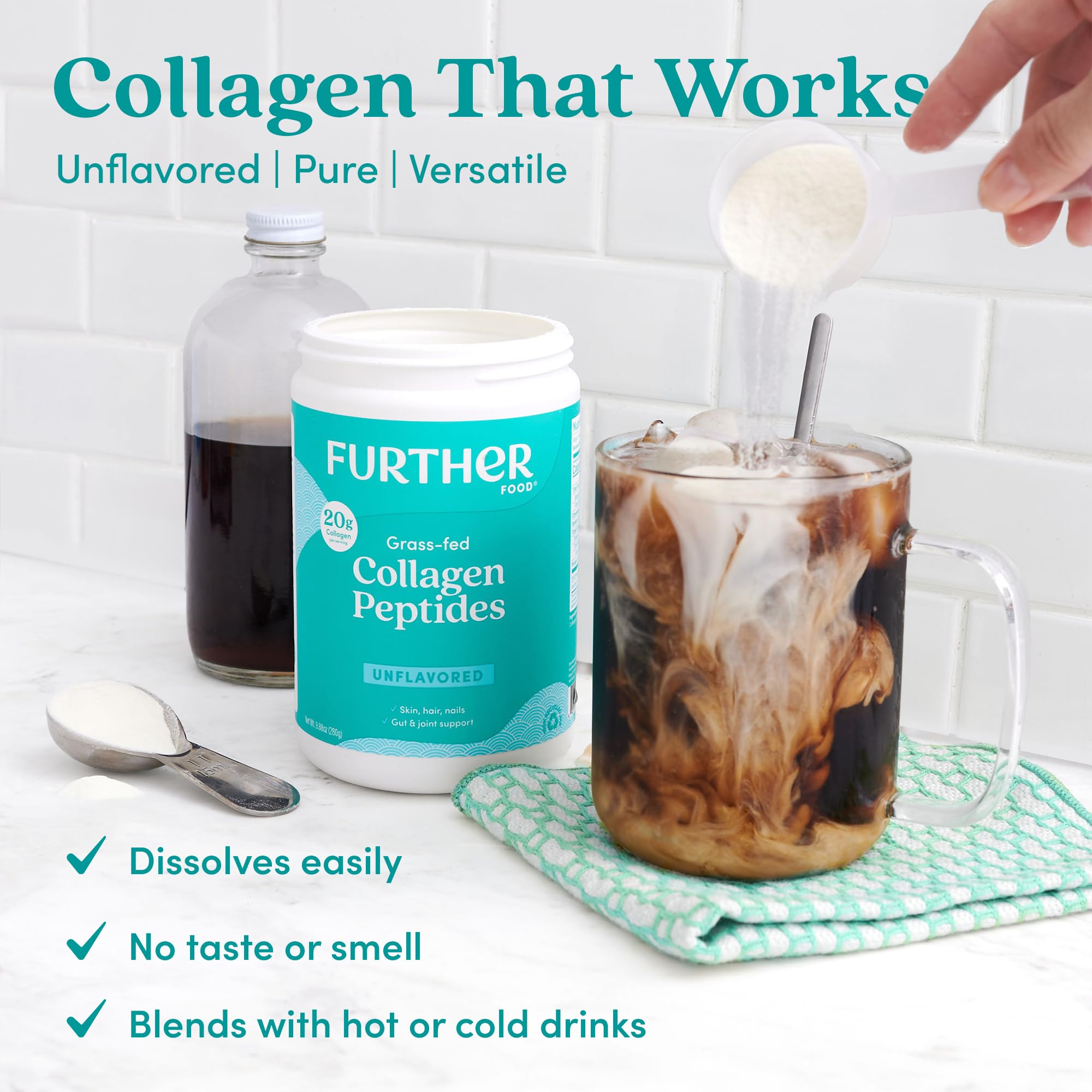 Further Food Unflavored Collagen Peptides Powder 100 Grass - Further Food Official Imagery - 7