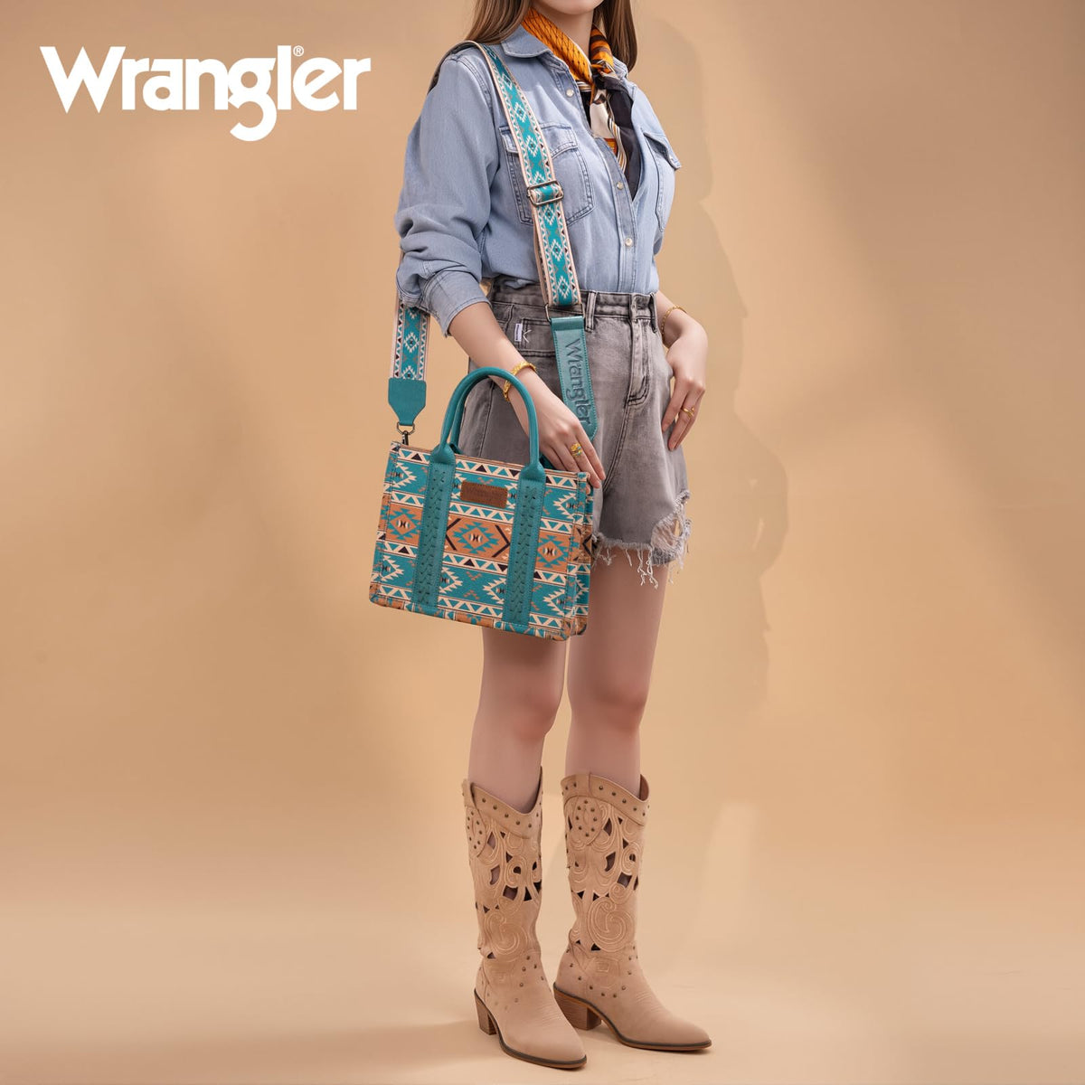 Wrangler Aztec Tote Bag for Women Boho Shoulder Purses and - Wrangler Official Imagery - 3