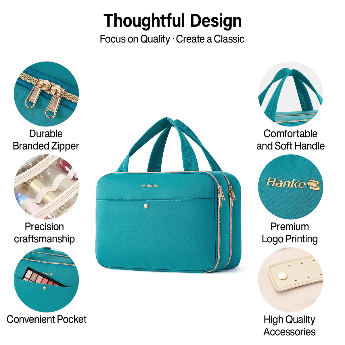 Hanke Hanging Travel Toiletry Bag for Women Jewelry and - Hanke Official Imagery - 6