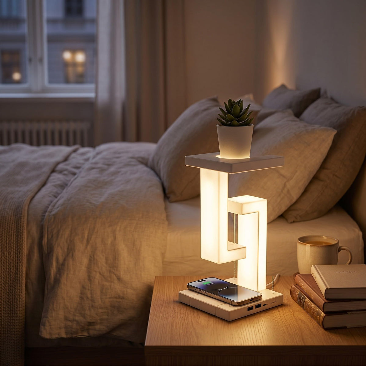 BAFOVY Magnetic Levitating LED Desk Lamp Wireless Charging - Zerone Official Imagery - 2
