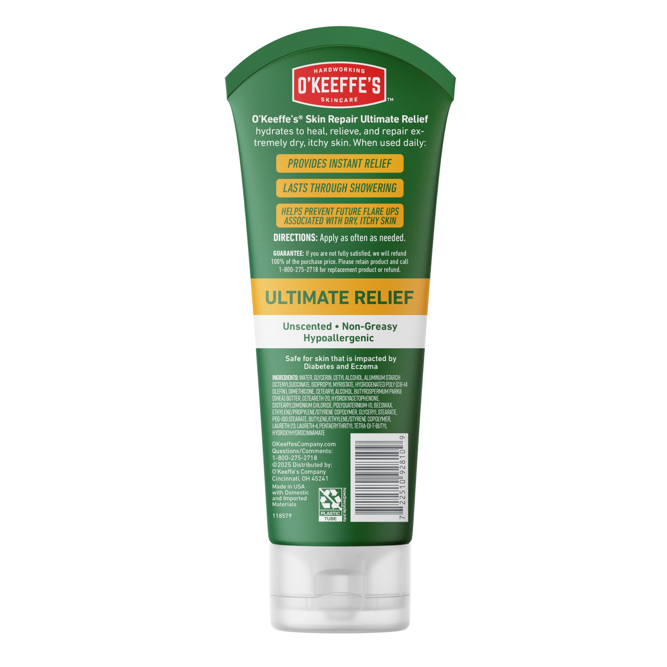 O'Keeffe's Skin Repair Body Cream in a 7oz jar, moisturizing and soothing dry, cracked skin for ultimate relief.