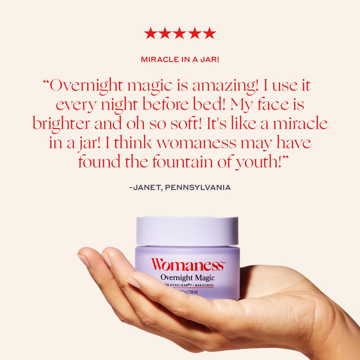 Womaness Overnight Magic Night Day Face Cream 1 7oz - Womaness Official Imagery - 7