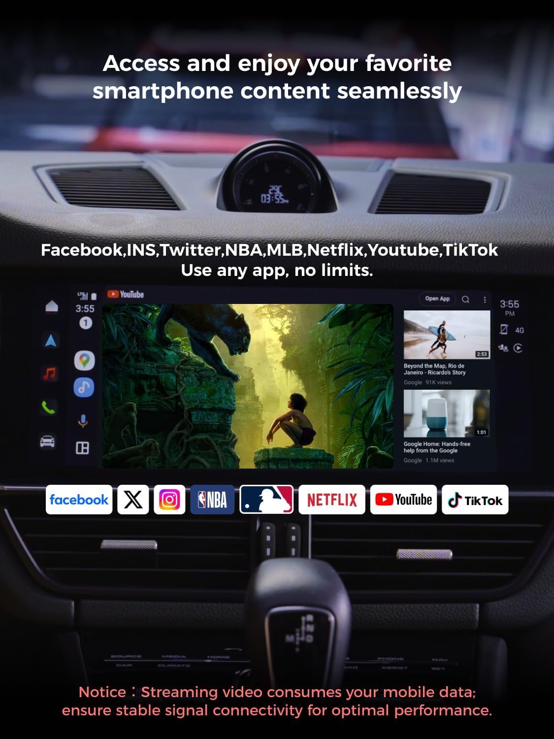 HERMIXPRO Android Auto Wireless Adapter Compatible with Samsung D by HERMIXPRO - Angle View 3