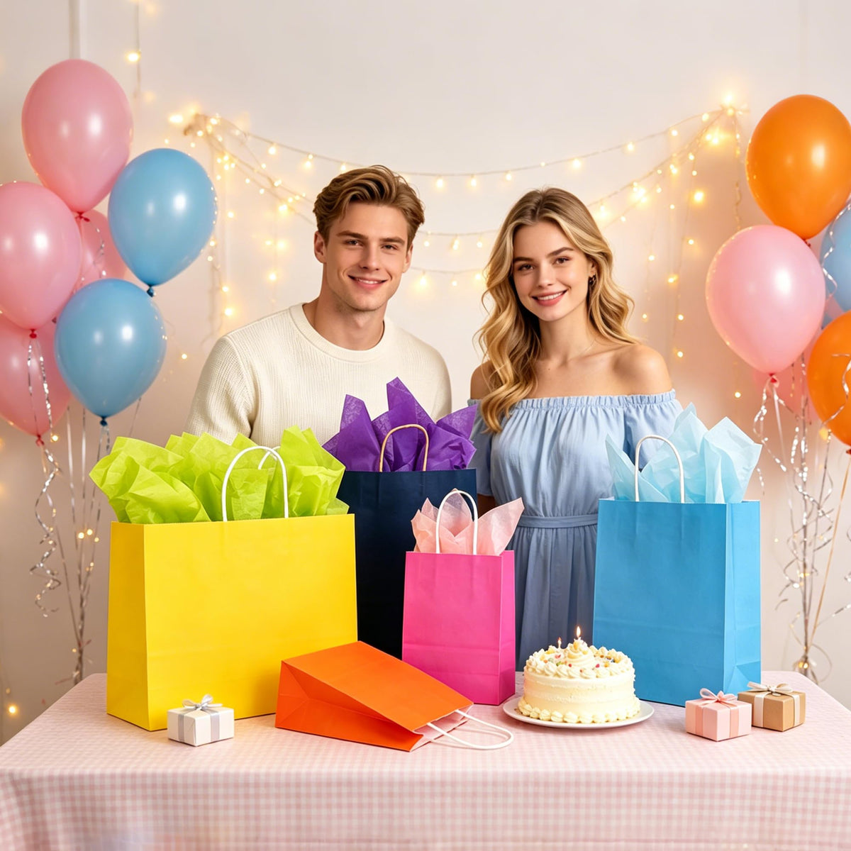 104 PCS Gift Bags with Handles Set 52 Bags 4 Sizes and 52 - KEEPARTY Official Imagery - 6