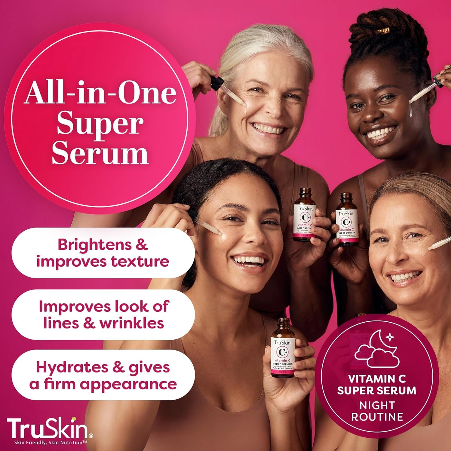 TruSkin Vitamin C Super Serum for Face 5 Skin Benefits 1 fl - TruSkin Official Imagery - 4
