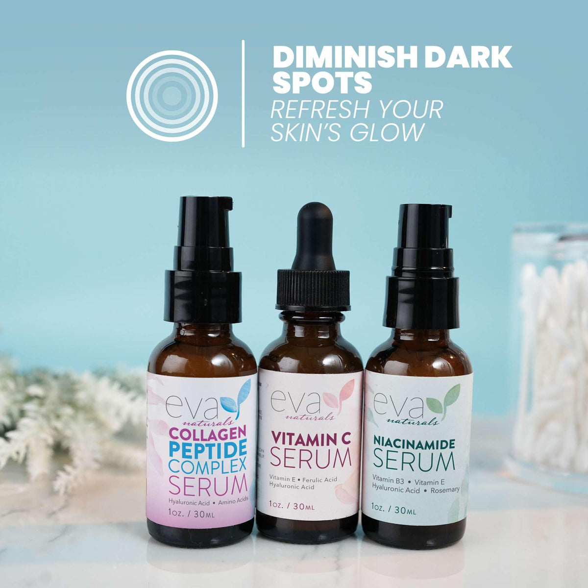Eva Naturals Firm Glow Serum Bundle Vitamin C Peptide - Eva Naturals Official Imagery - 5