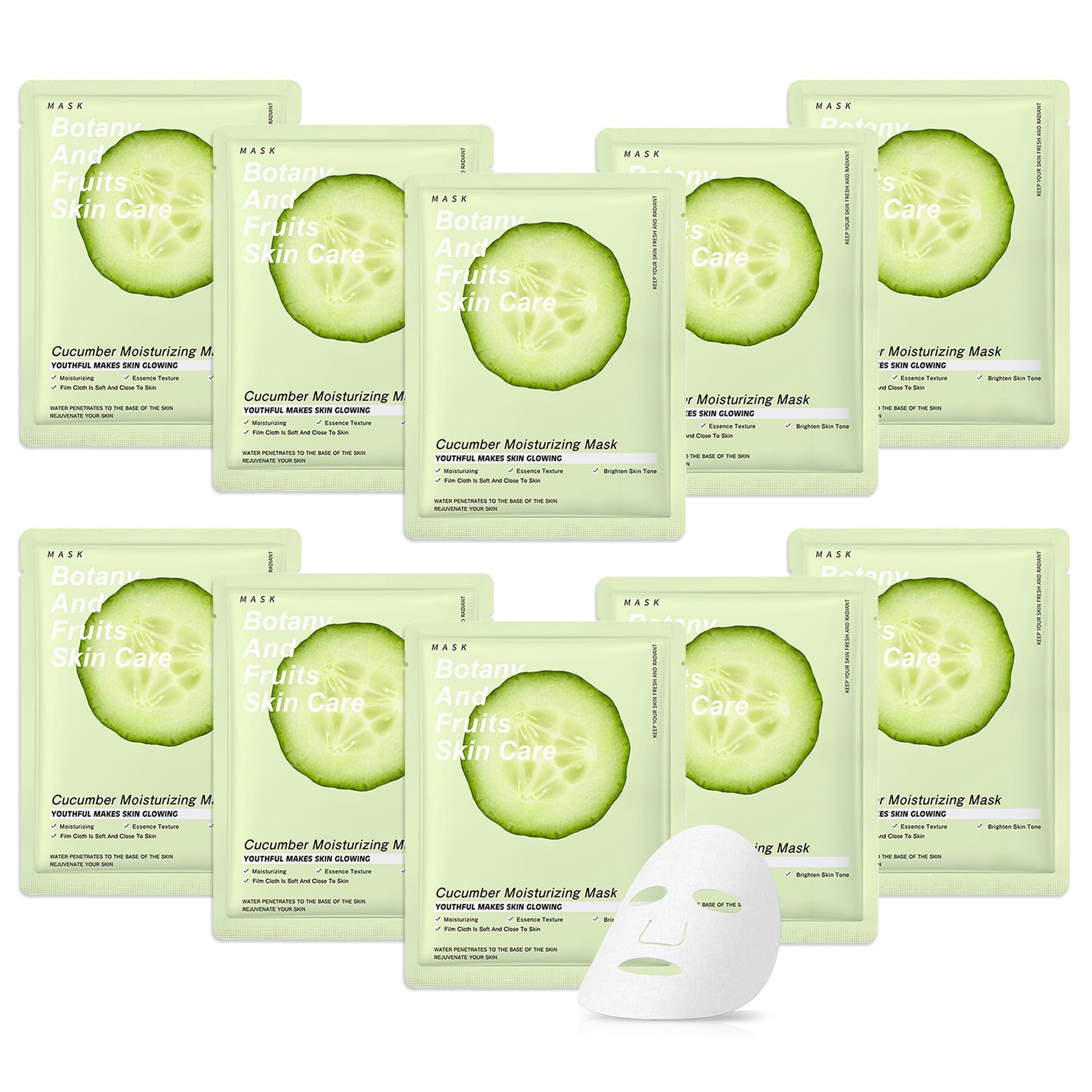 10 Pack Variety Facial Sheet Masks Skin Care Set, Hydrating Bulk - Product Imagery