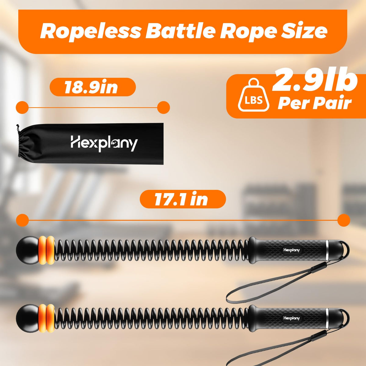 Ropeless Battle Ropes with Adjustable Weight Unisex for Home - Hexplany Official Imagery - 7