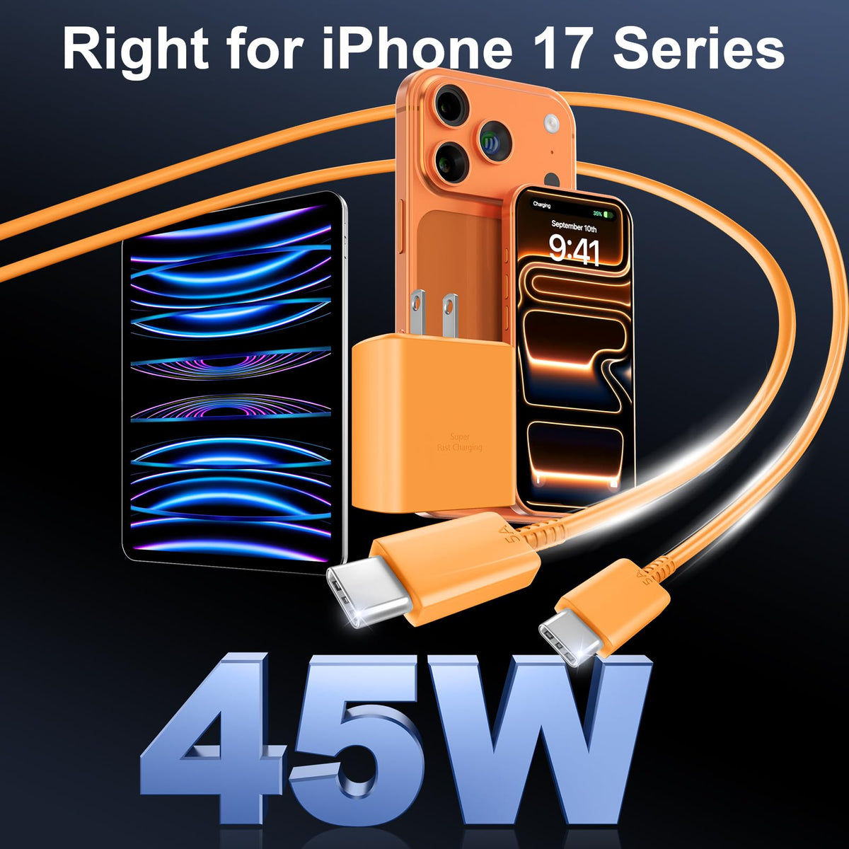 iPhone 18 17 Pro Max Charger Fast Charging 45W USBC iPhone - Duloch Official Imagery - 6