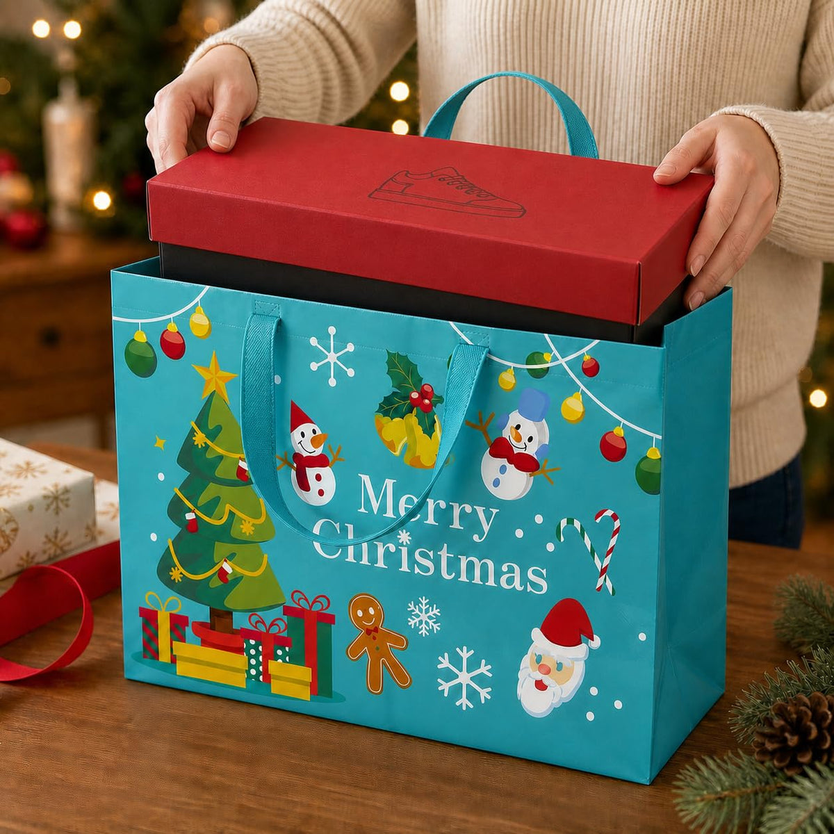 IPQXE 34 Pack Christmas Gift Bags Assorted Sizes Reusable - IPQXE Official Imagery - 4