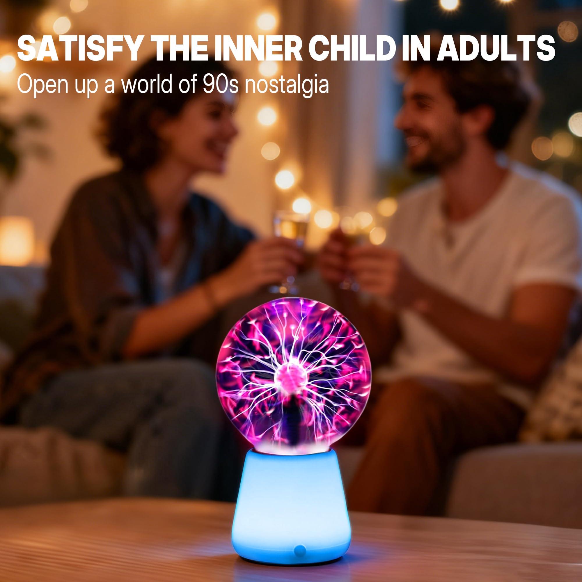 Xsnzdq Plasma Ball Lamp 3-Inch, Touch Reactive Lightning Globe, U by Xsnzdq - Angle View 6