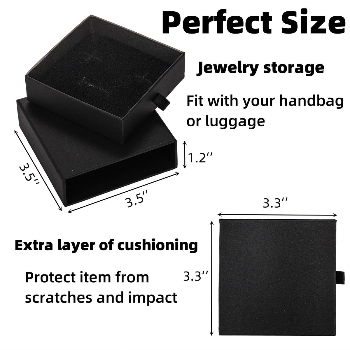 24 Pack Jewelry Gift Boxes 3 5x3 5x1 2 Inch Black - WRINGKIT Official Imagery - 4