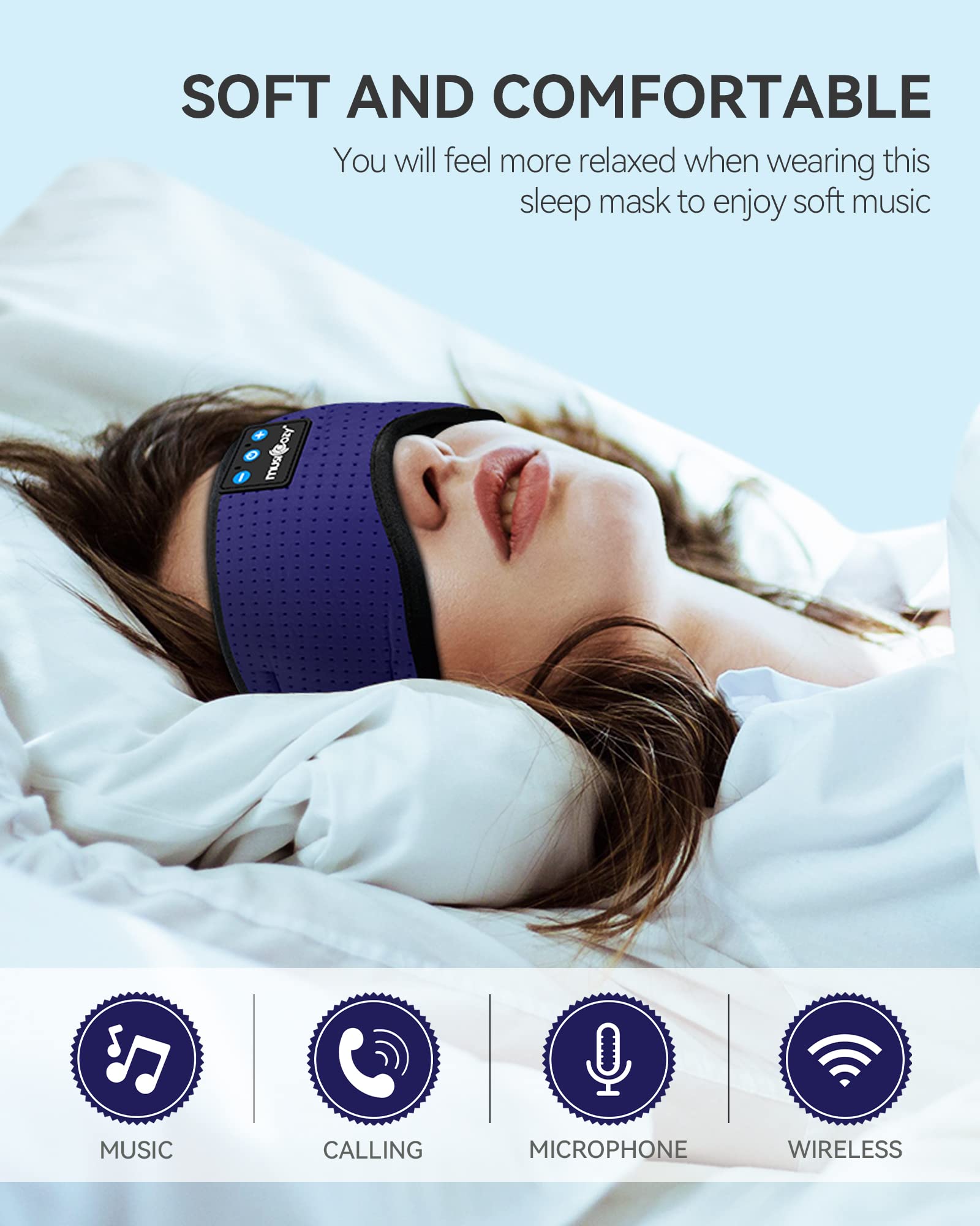 MUSICOZY Sleep Headphones Bluetooth 5.4 Sleep Mask with HD Sound - MUSICOZY Official Product View 2