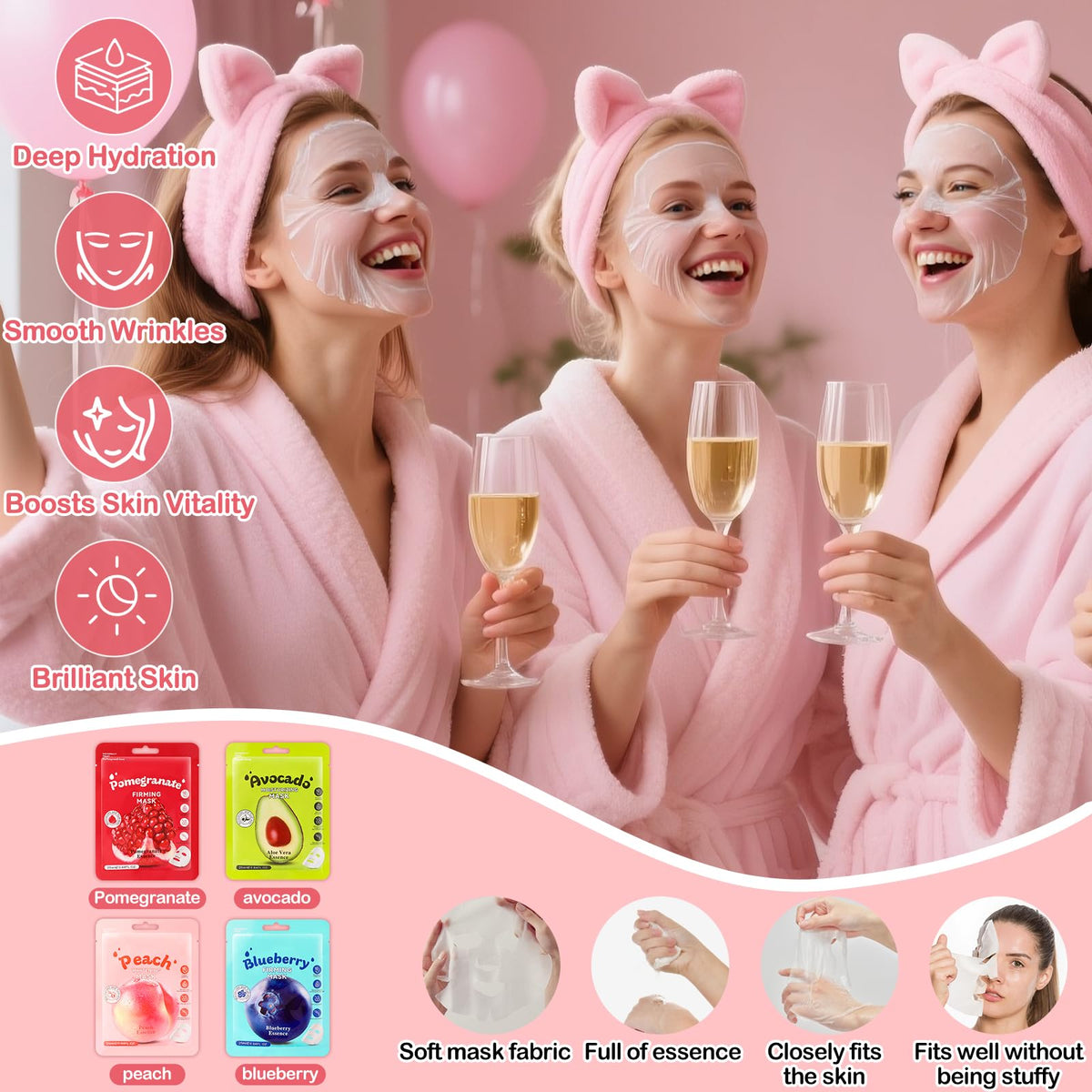 Ponhey 88 PCS Spa Party Supplies Spa Party Favors Include - Ponhey Official Imagery - 5