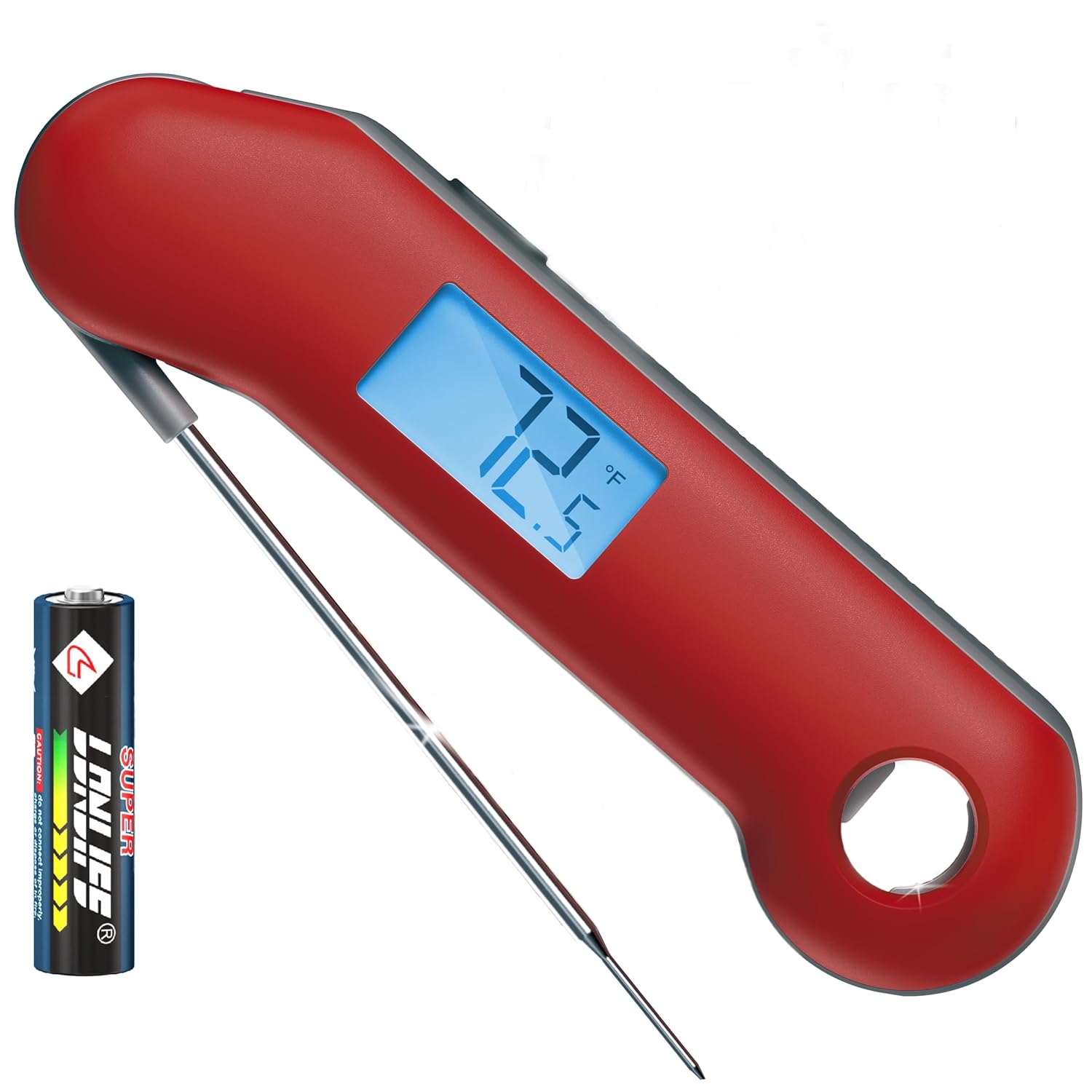 ThermoMaven Professional digital meat thermometer displaying a stainless steel probe and digital temperature readout.