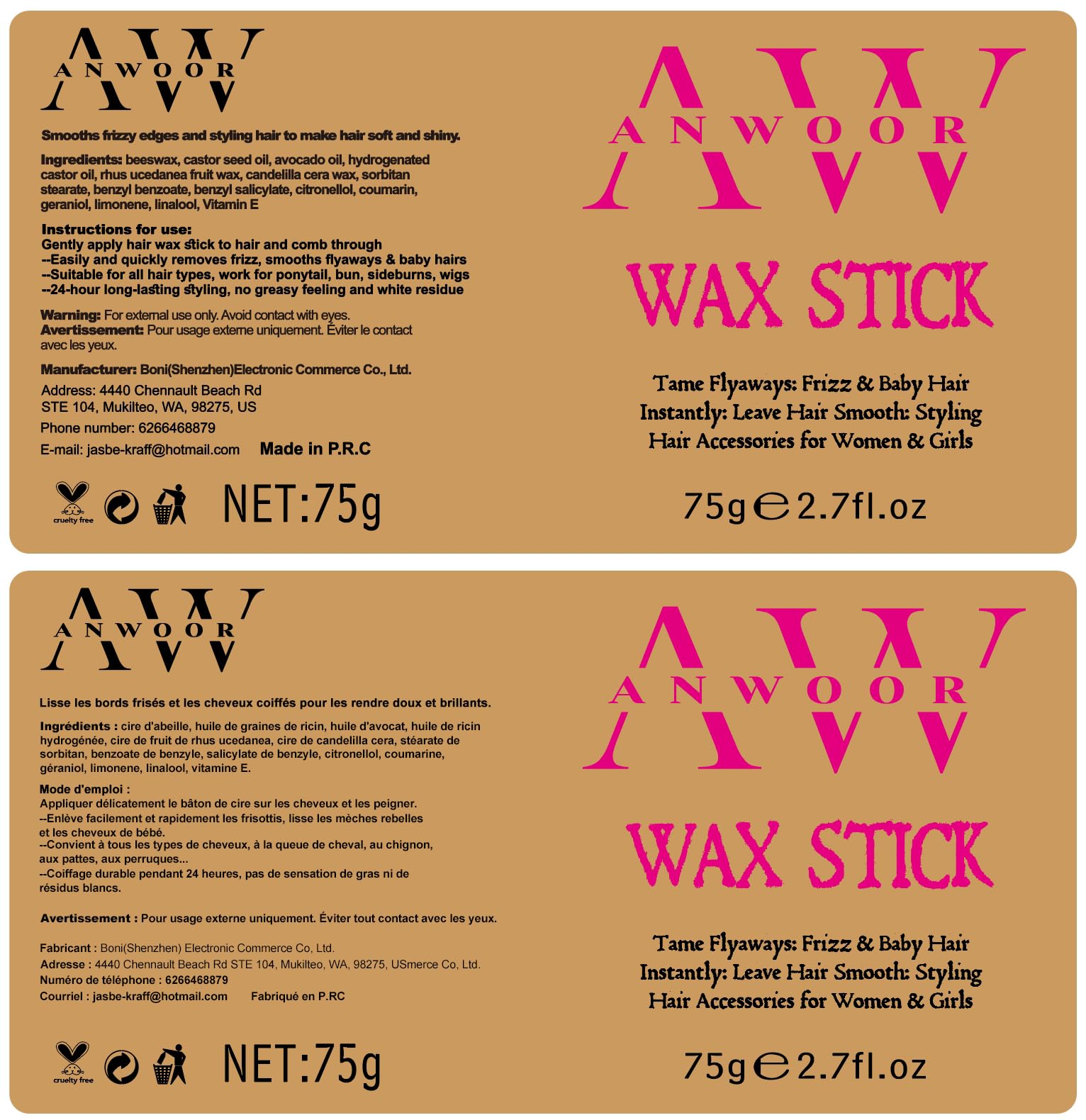 JimysCo Hair Wax Stick, Wax Stick for Hair Flyaways Kids & Women Hair - View 10