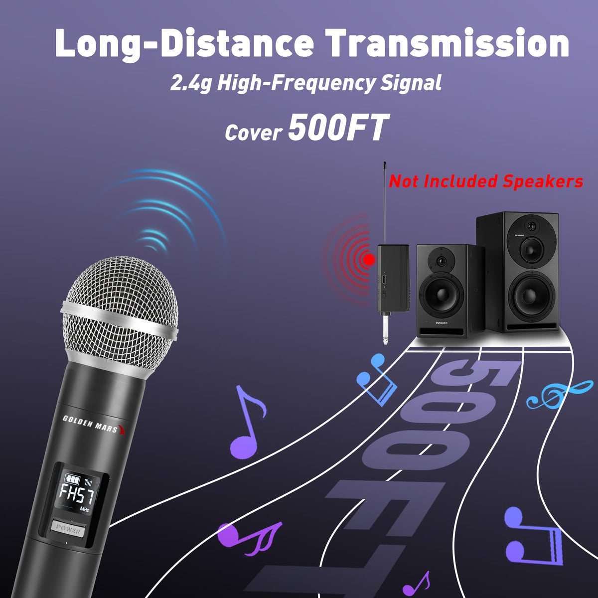 Wireless Microphones with 2 4GHz AI Auto Connection for - GOLDEN MARS Official Imagery - 5
