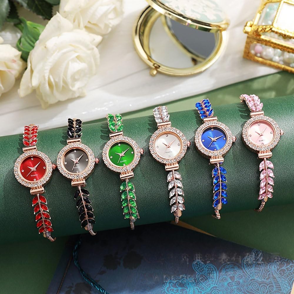 6 Pack Watch Set for Women Bling Diamond Dress Adjustable - dayutech Official Imagery - 4