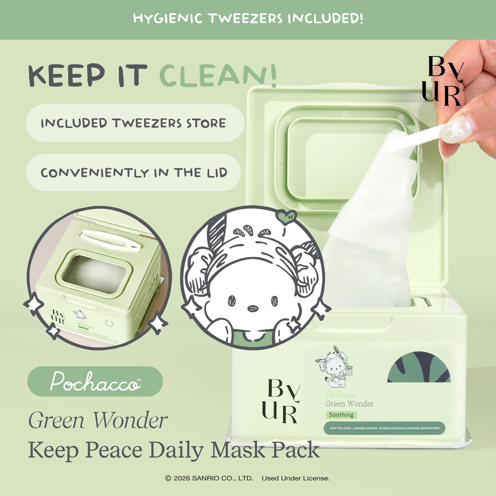 ByUR Green Wonder Sanrio Character Daily Aqua Serum Mask (30 - ByUR