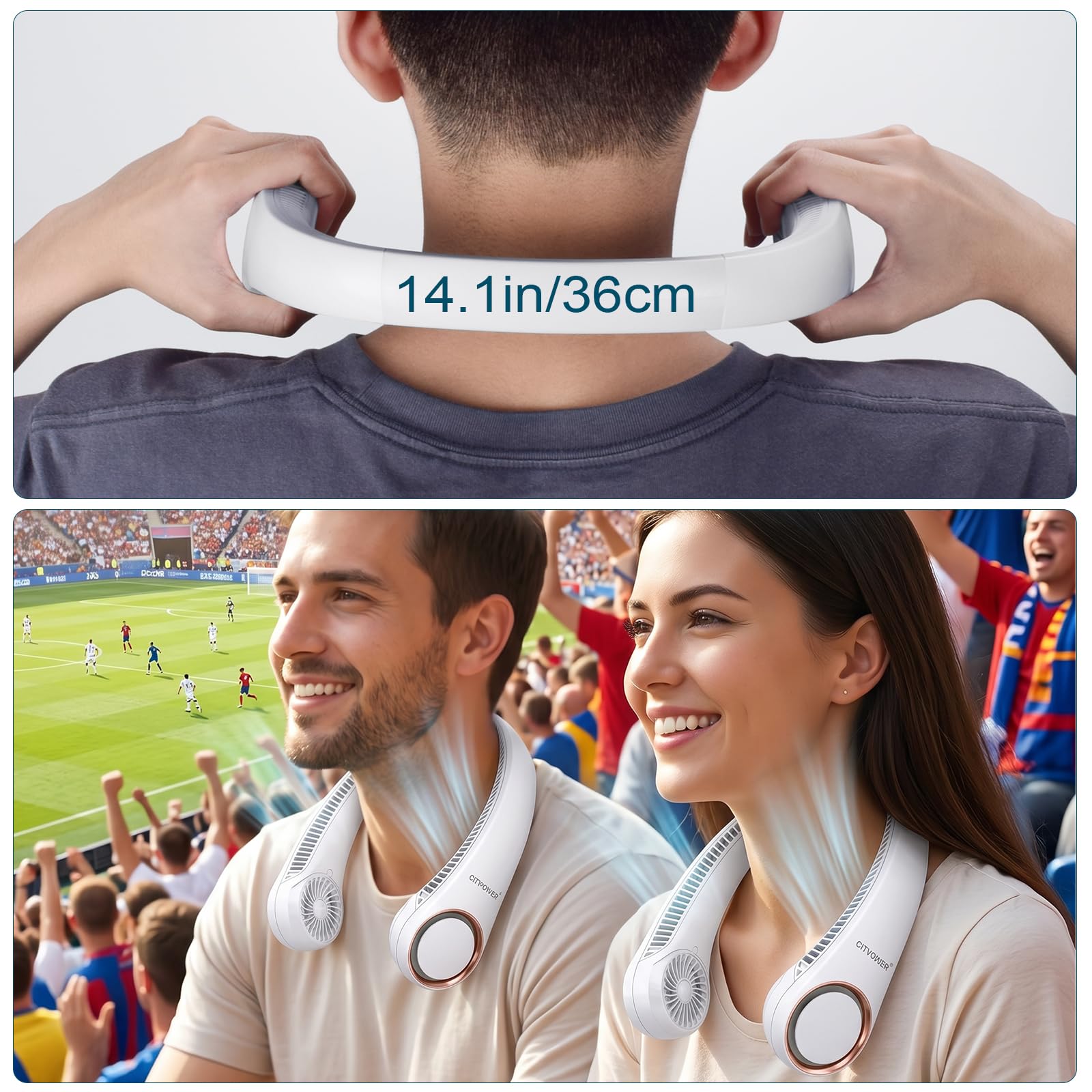 CIVPOWER Neck Fan: Portable Personal Neck Cooling Rechargeable Bladele - View 9