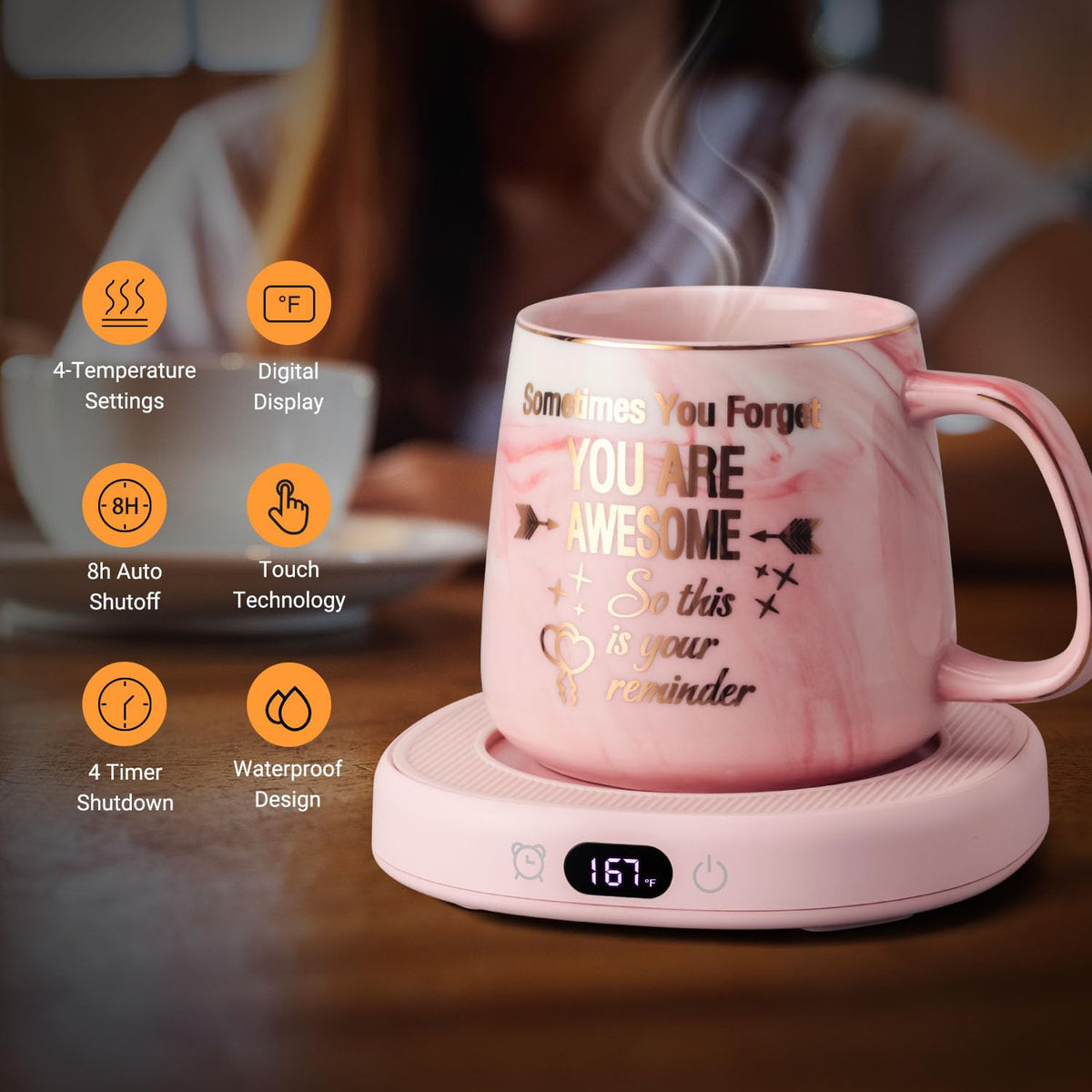 Coffee Mug Warmer You are Awesome Mug Set Electric Cup - LOUTYTUO Official Imagery - 5