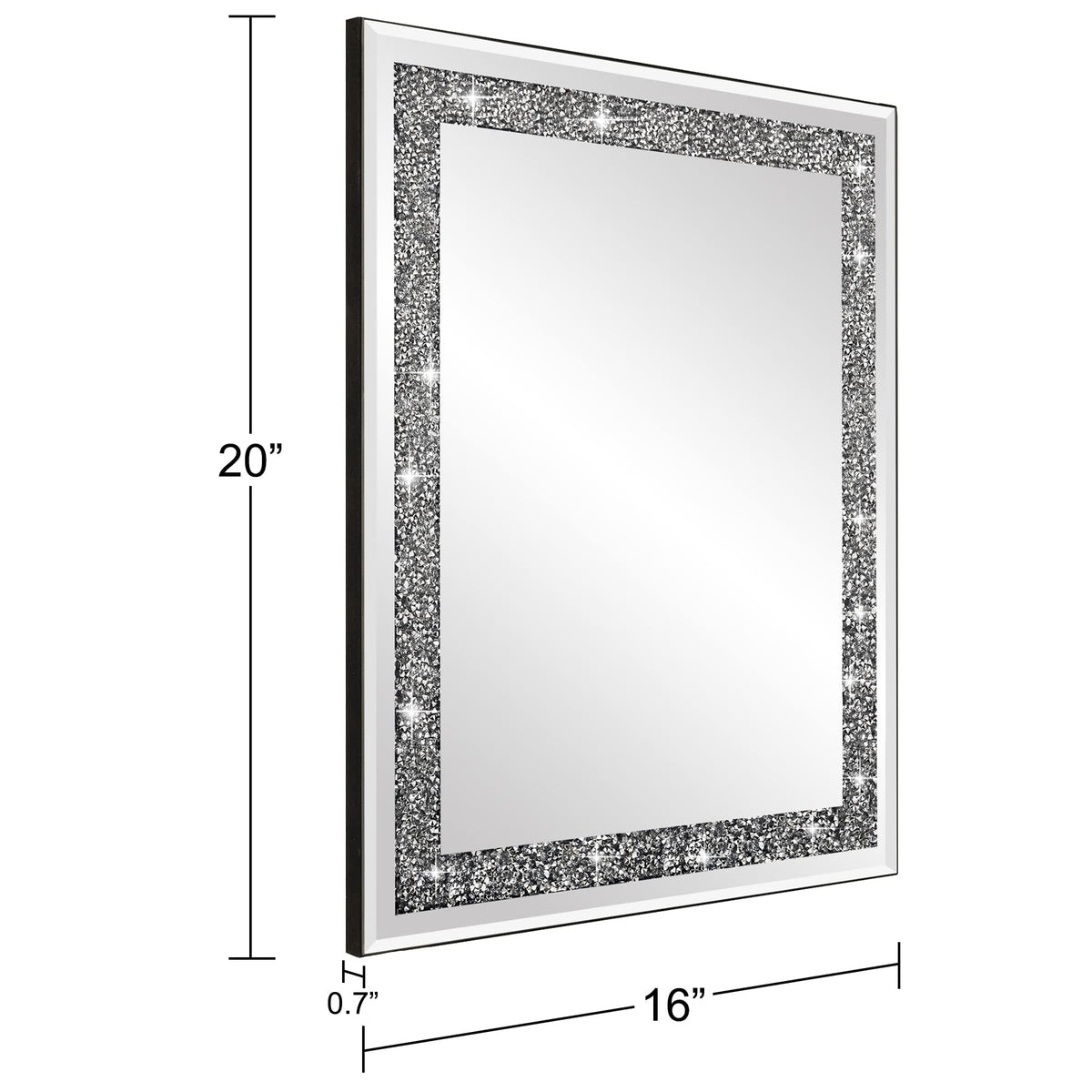 Rectangular Crystal Crush Diamond Mirror for Wall Decoration - Ruomeng Official Imagery - 3