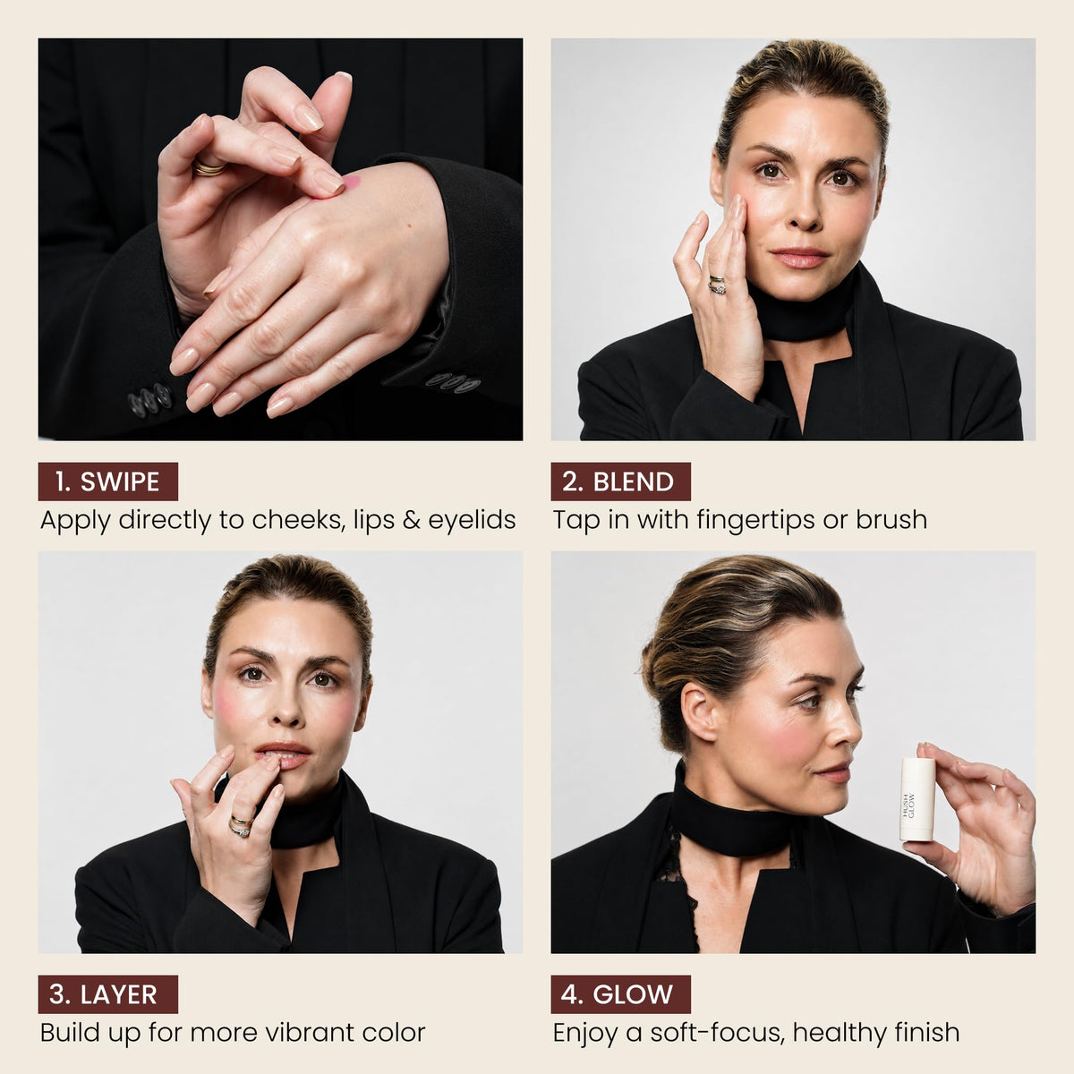 HushGlow Cream Blush Buildable Blush Stick Soft Rose - Hush Glow Official Imagery - 7