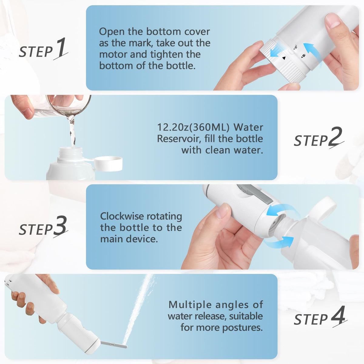 SPACEREST Portable Bidet for Travel with 360ml Bottle - SPACEREST Official Imagery - 8