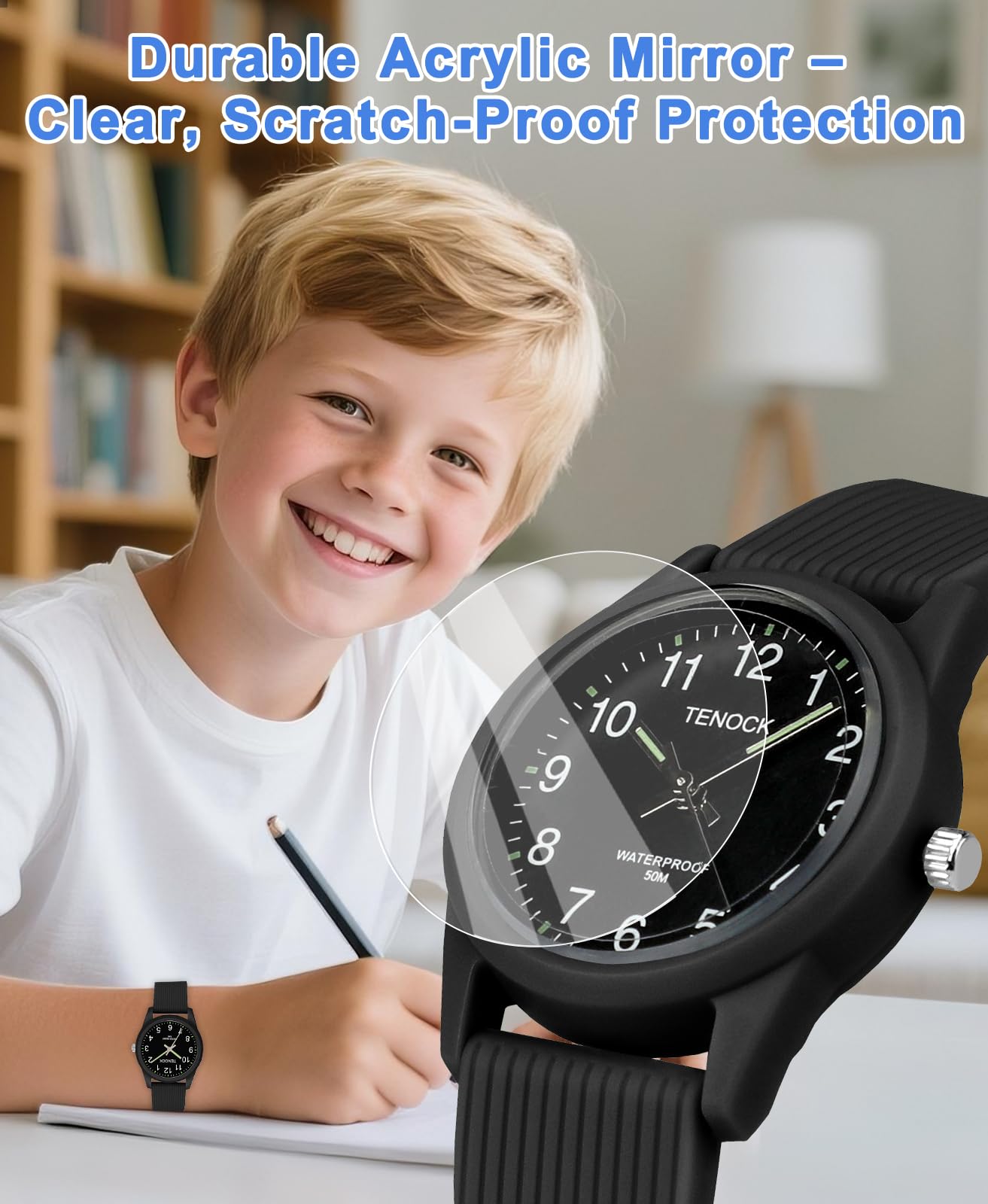 TENOCK Kids Analog Watch Waterproof Learning Time for Boys Girls Ages - View 3