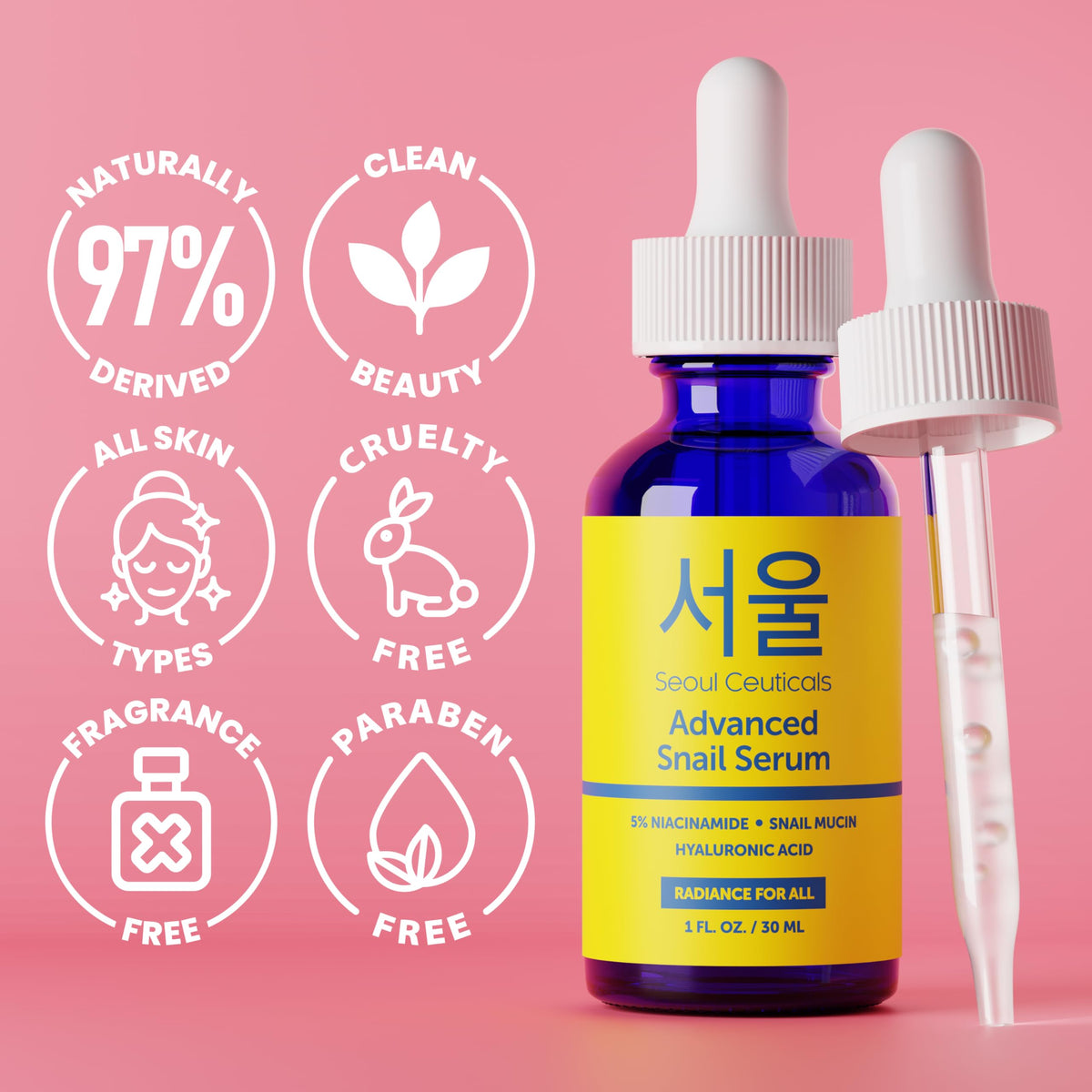 SeoulCeuticals Korean 5 Niacinamide Snail Mucin 97 5 Essence - SeoulCeuticals Official Product Imagery - 6