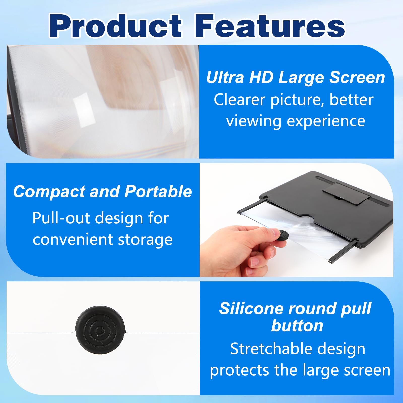 Smartphone Screen Magnifier, 3D HD Mobile Phone Magnifier Projector Sc - View 6