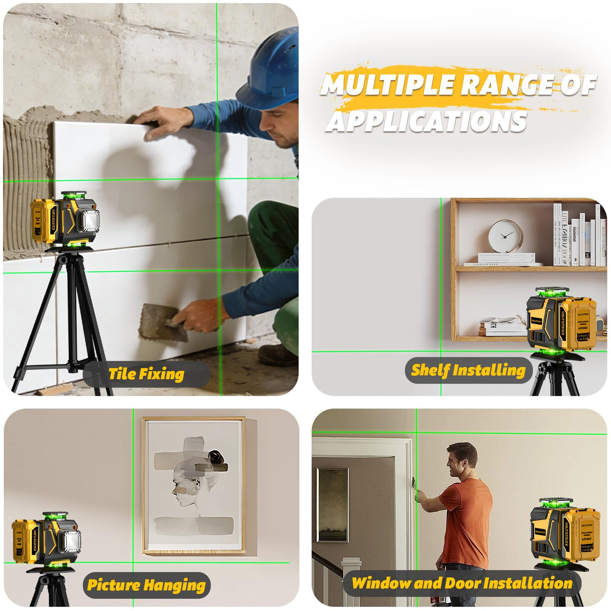 Laser Level with Tripod Laser Level 16 Lines 4 360 Self - VOLTSTRIKE Official Imagery - 8