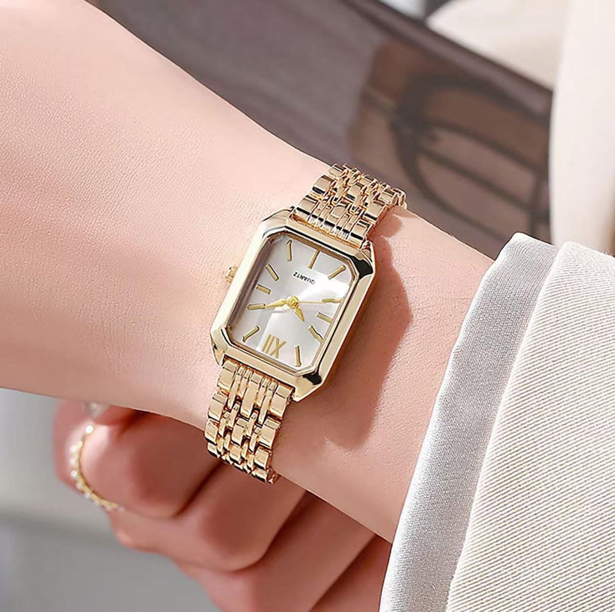 Fashion Initials Womens for Watches Stainless steel Square - VILKFY Official Imagery - 7