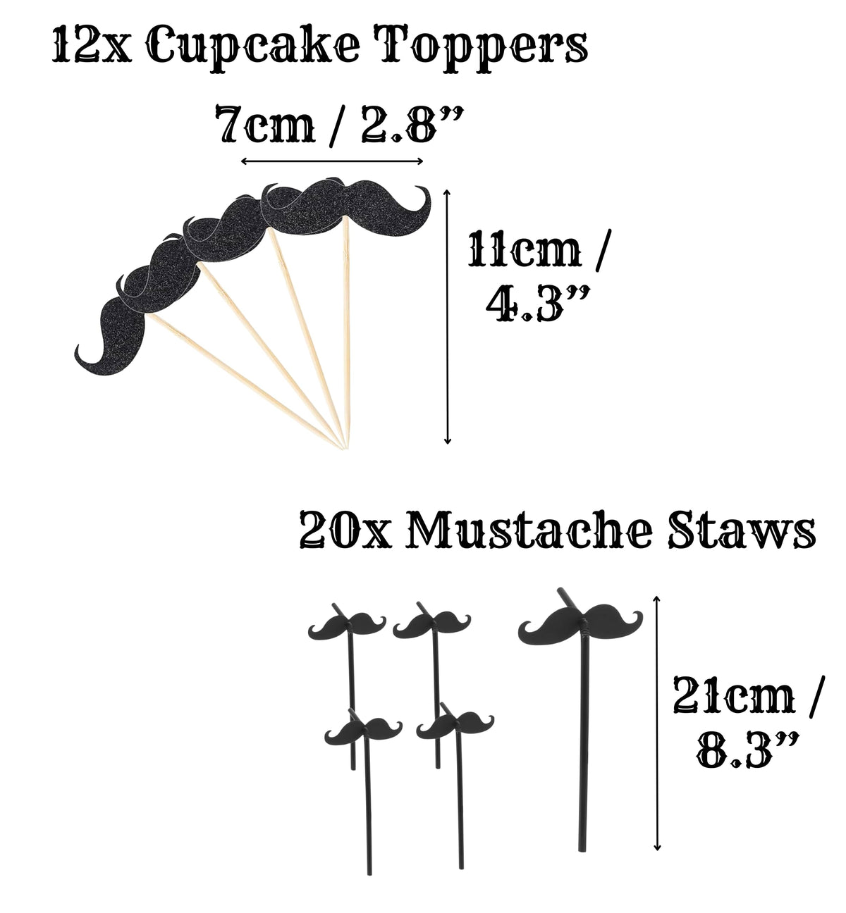 174PCS Mustache Party Decorations 20 Guests Large Mustache - Premium Selection Official Imagery - 5